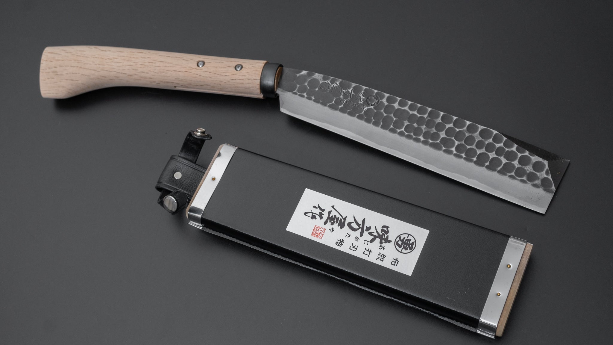 Premium Ajikataya Tsuchime Hatchet 210mm with Oak Handle - Double Bevel Japanese Camping Axe for Outdoor Survival, Wood Splitting & Bushcraft