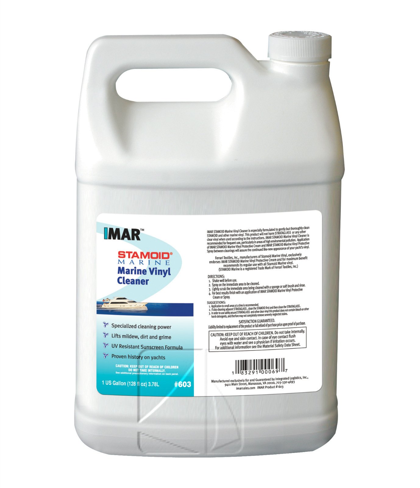 IMAR Stamoid Marine Vinyl Cleaner #603 - 1 Gallon Boat Upholstery Cleaner for Vinyl Seats, Cushions & Covers | Removes Stains, Dirt & Mildew | Ideal for Boats, Yachts & Marine Furniture
