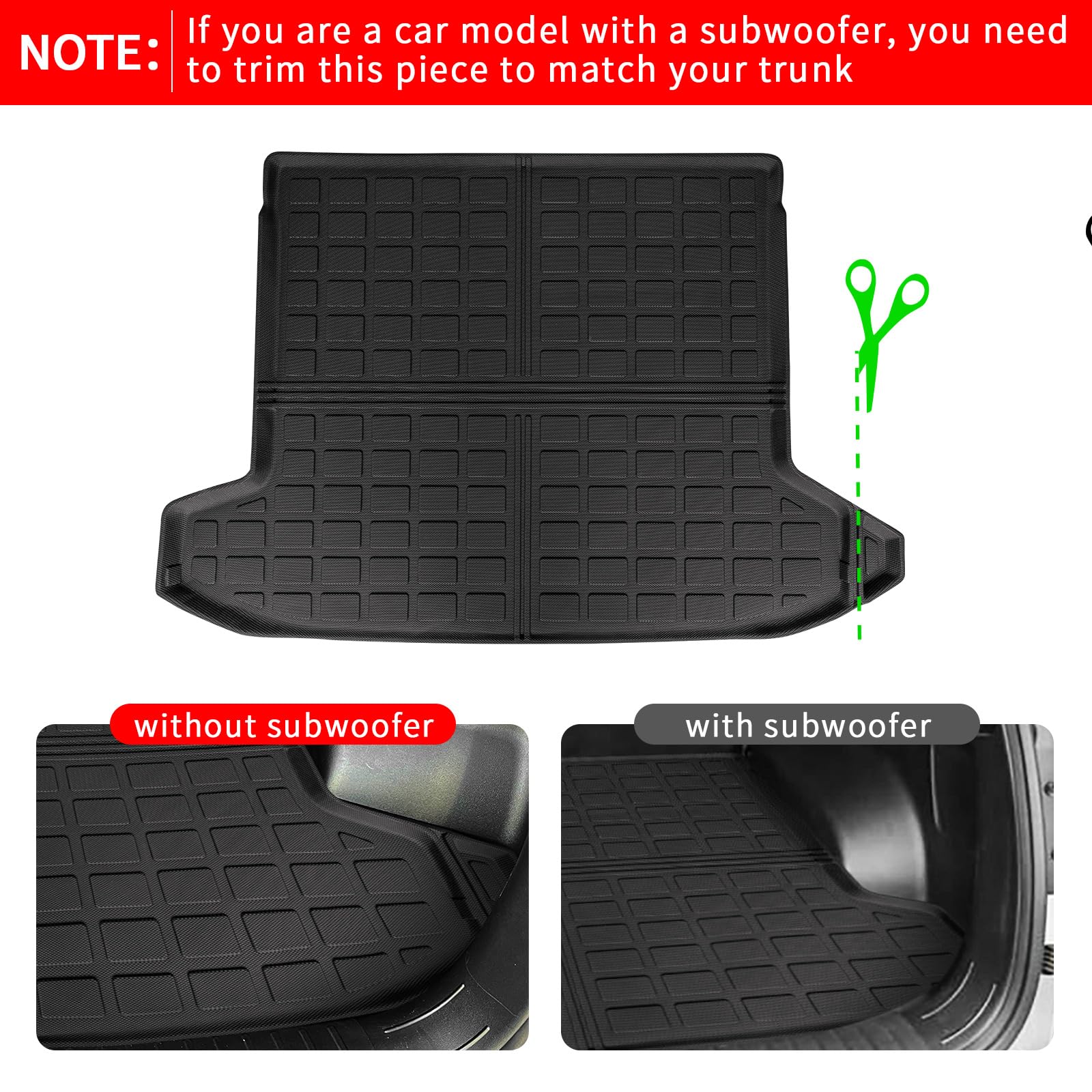2022-2025 Hyundai Tucson All-Weather Floor Mats Set - TPE Trunk Liner & Cargo Mat with Back Seat Protector | Perfect for Road Trips, Camping & Daily Commute | Durable Car Accessories for Tucson SUV