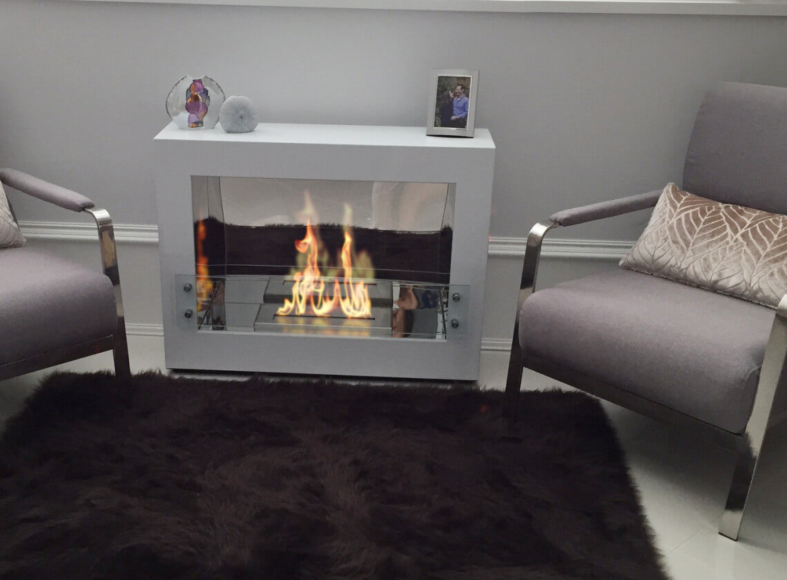 The Bio Flame Rogue 2.0 SS Ethanol Fireplace - Modern Freestanding Indoor/Outdoor Bioethanol Burner for Patio, Garden & Living Room Decor