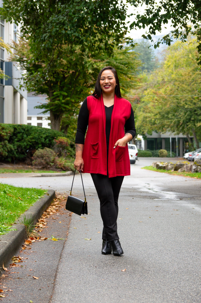 Stylish Jude Cardigan for Women - Soft Red Cotton Knit Sweater | Perfect for Fall, Winter & Casual Outfits
