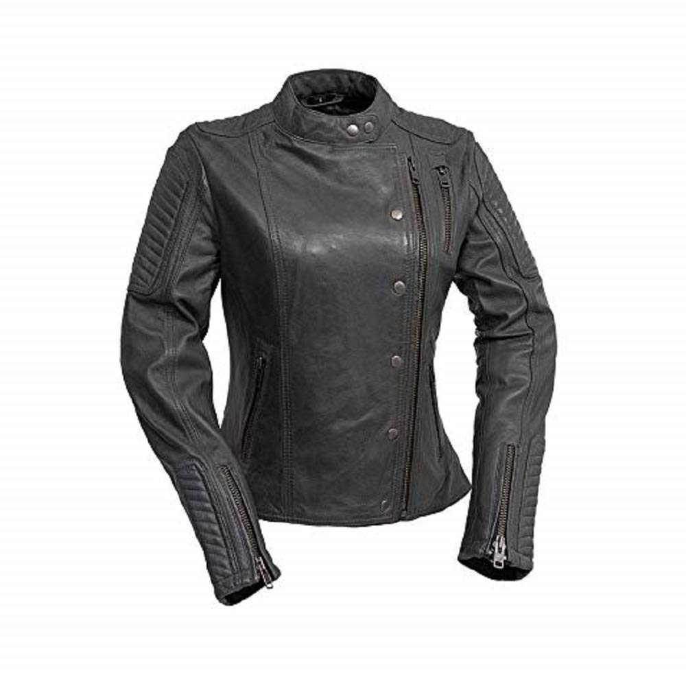 Whet Blu Zena Genuine Leather Motorcycle Jacket for Men & Women - Stylish Biker Jacket for Riding, Casual Wear & Outdoor Adventures