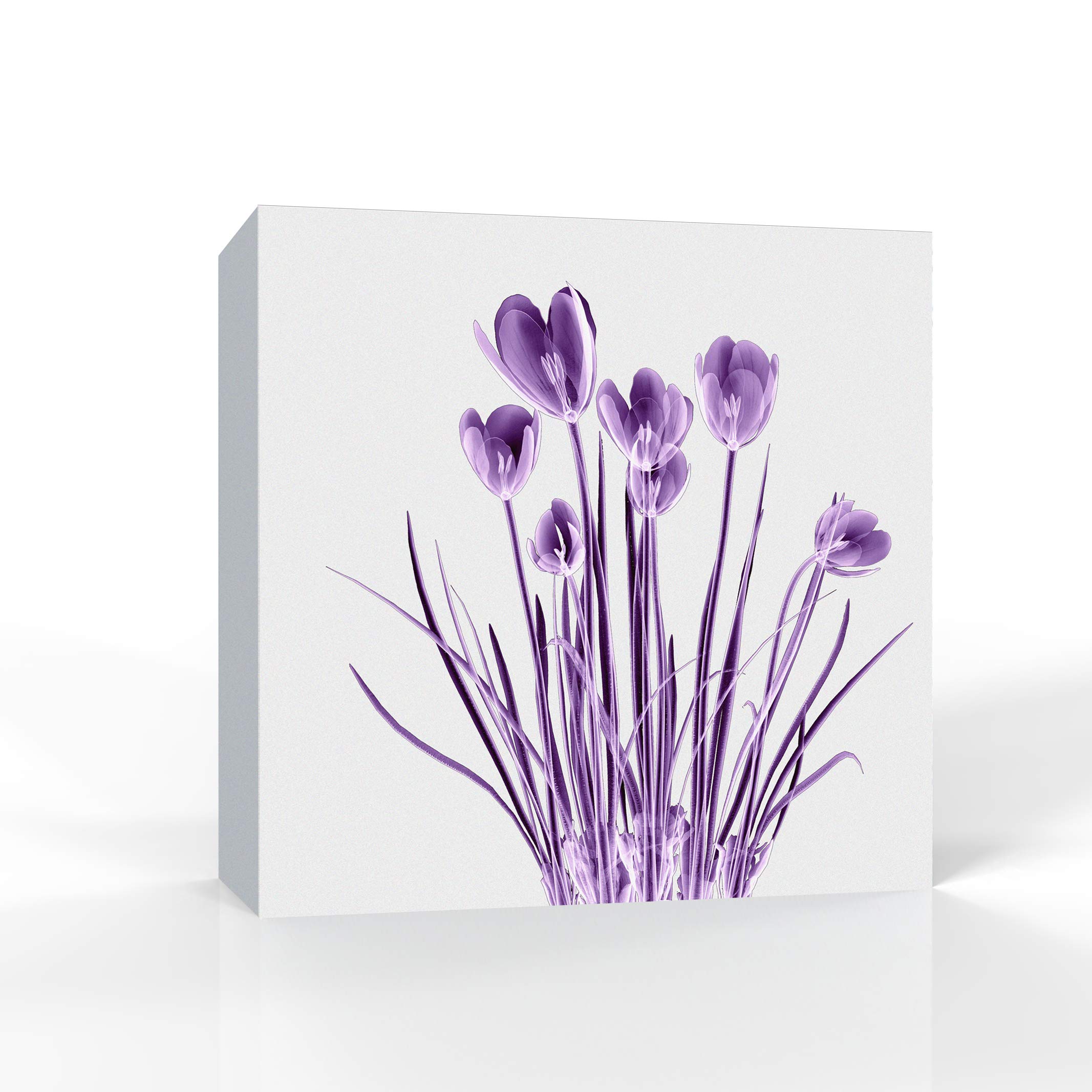 Wall26 Purple Flower Canvas Wall Art - 16x16 Inch Framed Prints for Bedroom, Living Room, Office & Bathroom Decorations
