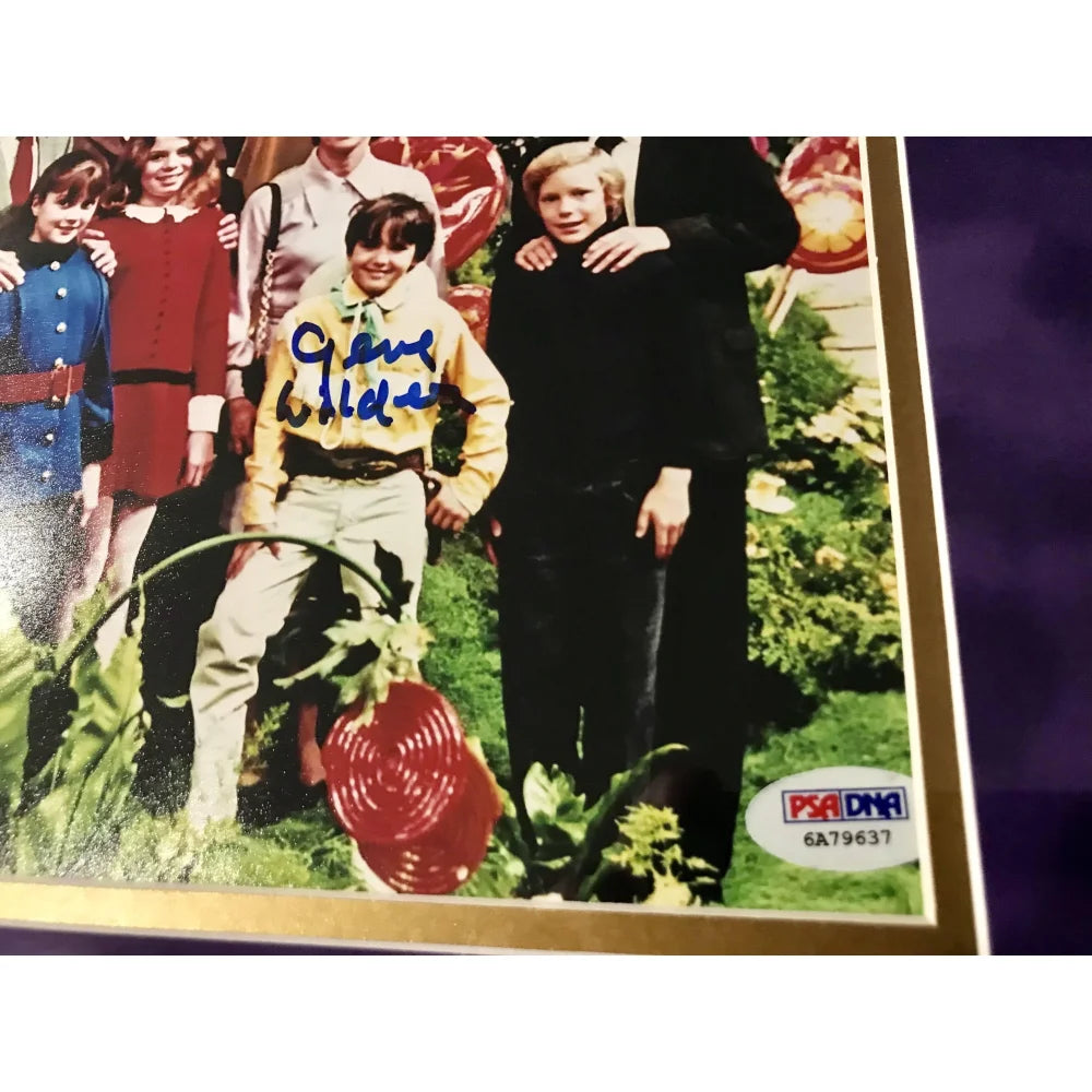 Gene Wilder Willy Wonka Kids Signed Golden Ticket 8x10 Framed Collage with PSA COA - Perfect for Movie Memorabilia Collectors and Charlie and the Chocolate Factory Fans