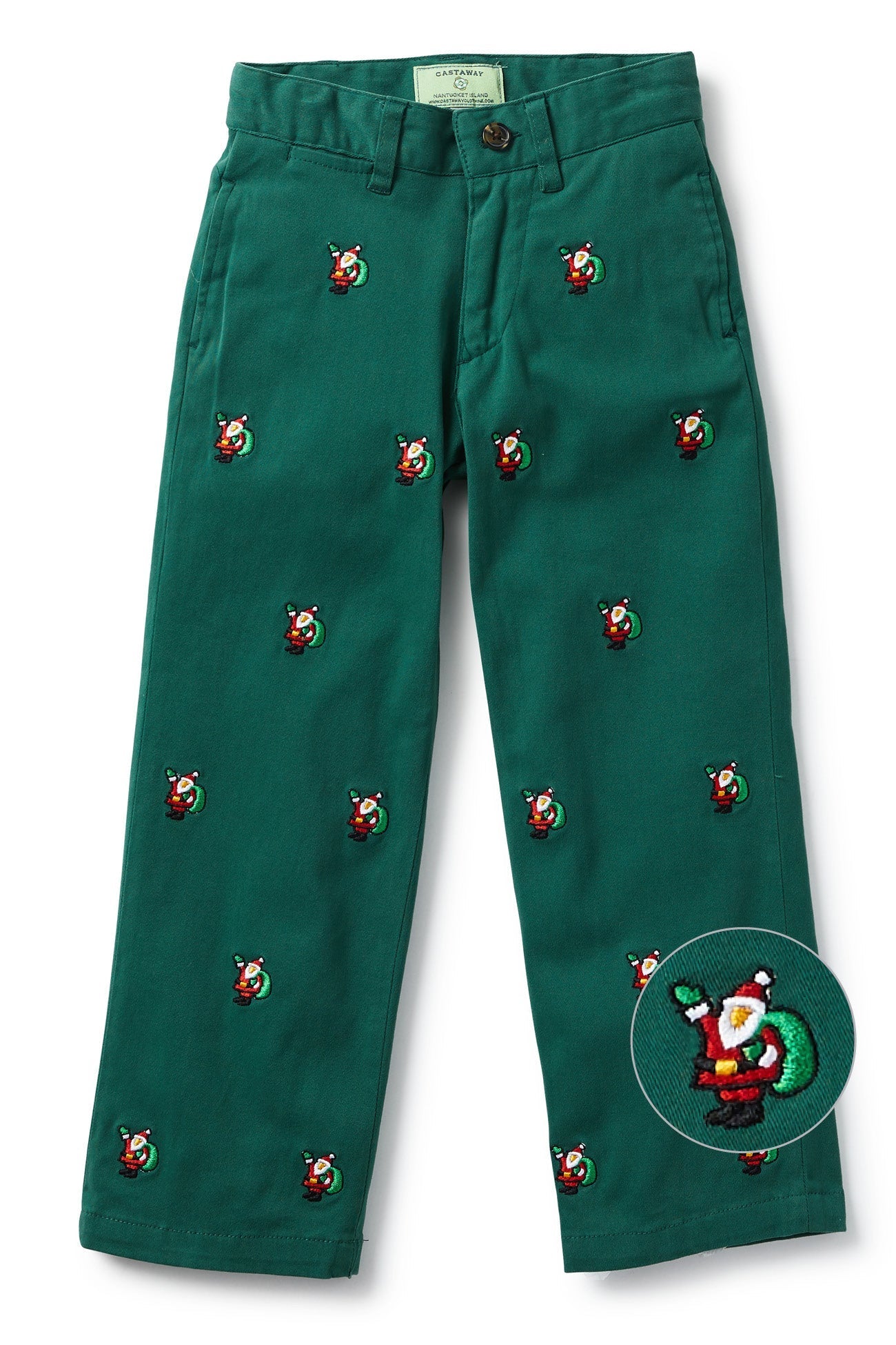 Boys' Stretch Twill Hunter Cargo Pants with Santa Print - Comfortable & Durable for Outdoor Adventures, School & Holiday Events