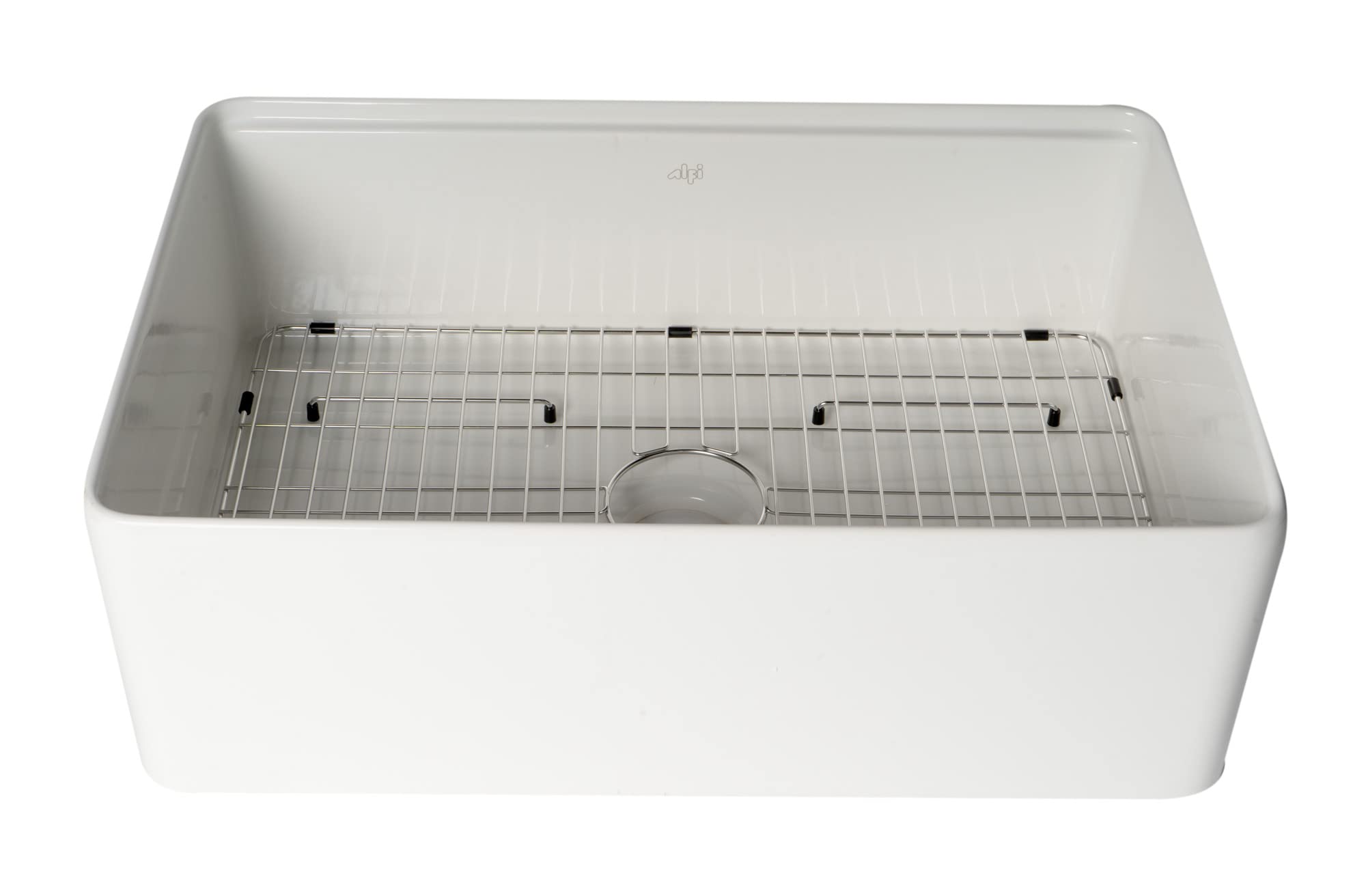 ALFI ABFS3020-W 30-Inch Undermount Kitchen Sink in White - Durable Stainless Steel for Modern Kitchens, Perfect for Cooking, Washing Dishes & Food Prep