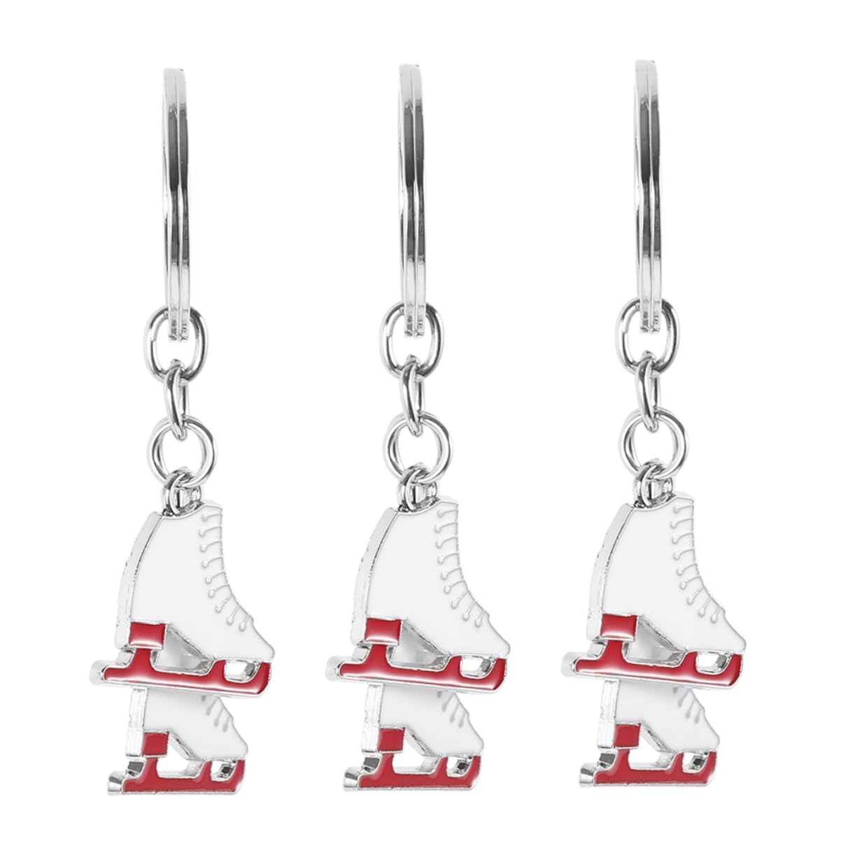 3pcs Adorable Ice Skates Keychains - Metal Hanging Keychains for Girls, Couples, Gift Occasions - Perfect for Backpacks, Purses, and Winter Accessories
