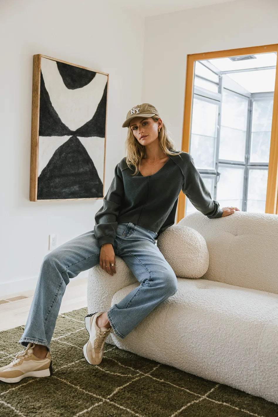 Exposed Seam Teal Sweatshirt for Women | Soft Casual Pullover | Perfect for Loungewear, Street Style & Fall Layering