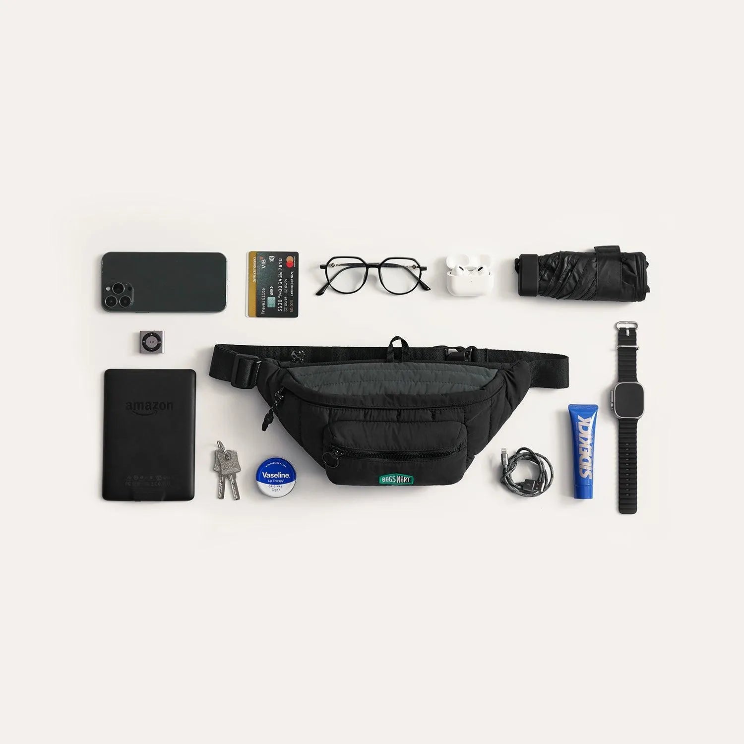 Paz 2.5L Waterproof Belt Bag for Men Women - Lightweight Fanny Pack for Running, Hiking, Travel & Outdoor Activities