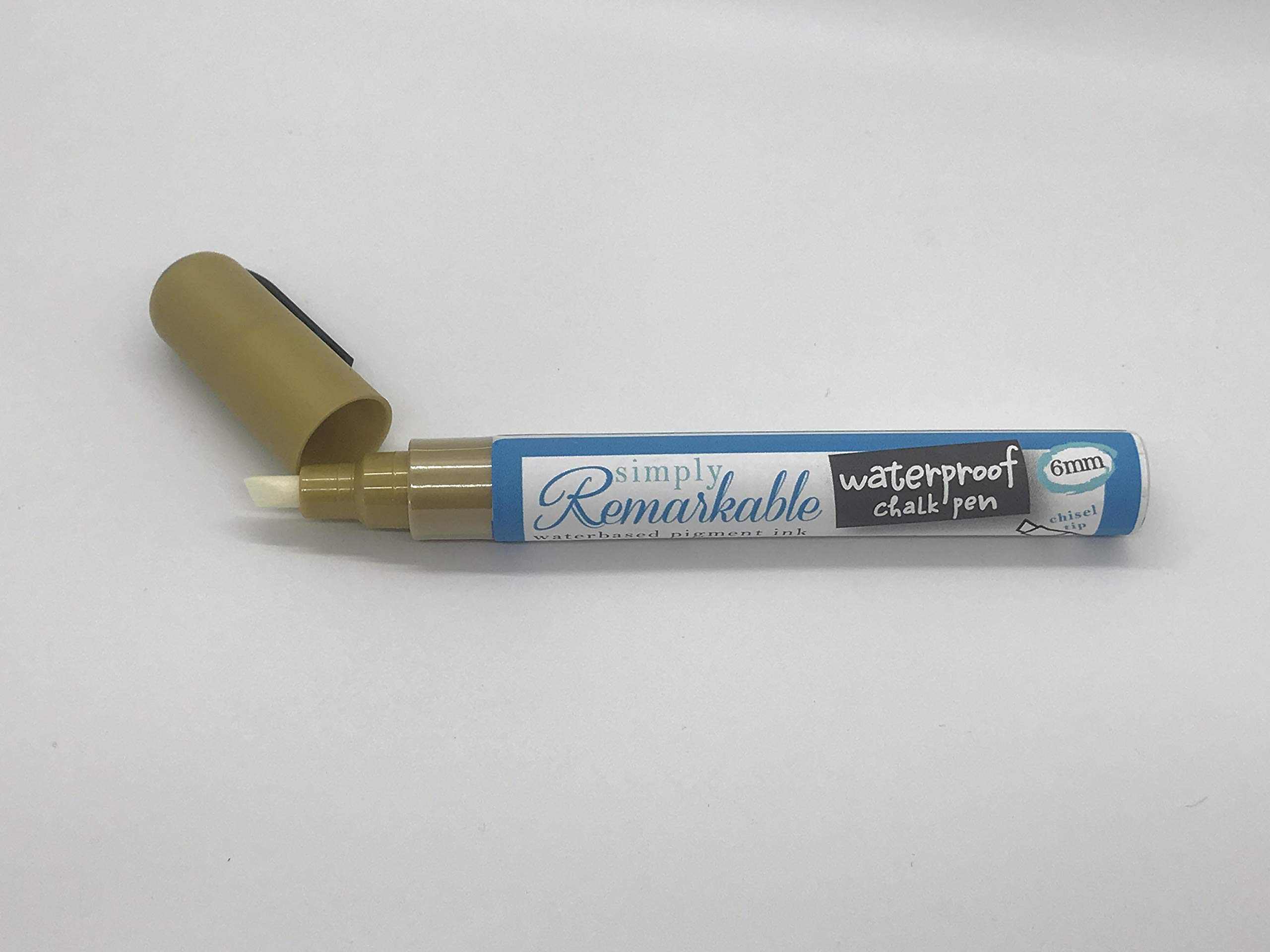 Simply Remarkable Waterproof Chalk Pen - Gold Liquid Chalk Marker with 6mm Chisel Tip for Writing & Drawing Custom Labels, Tags, Signs - Perfect for Restaurants, Cafes, Retail Stores & DIY Craft Projects