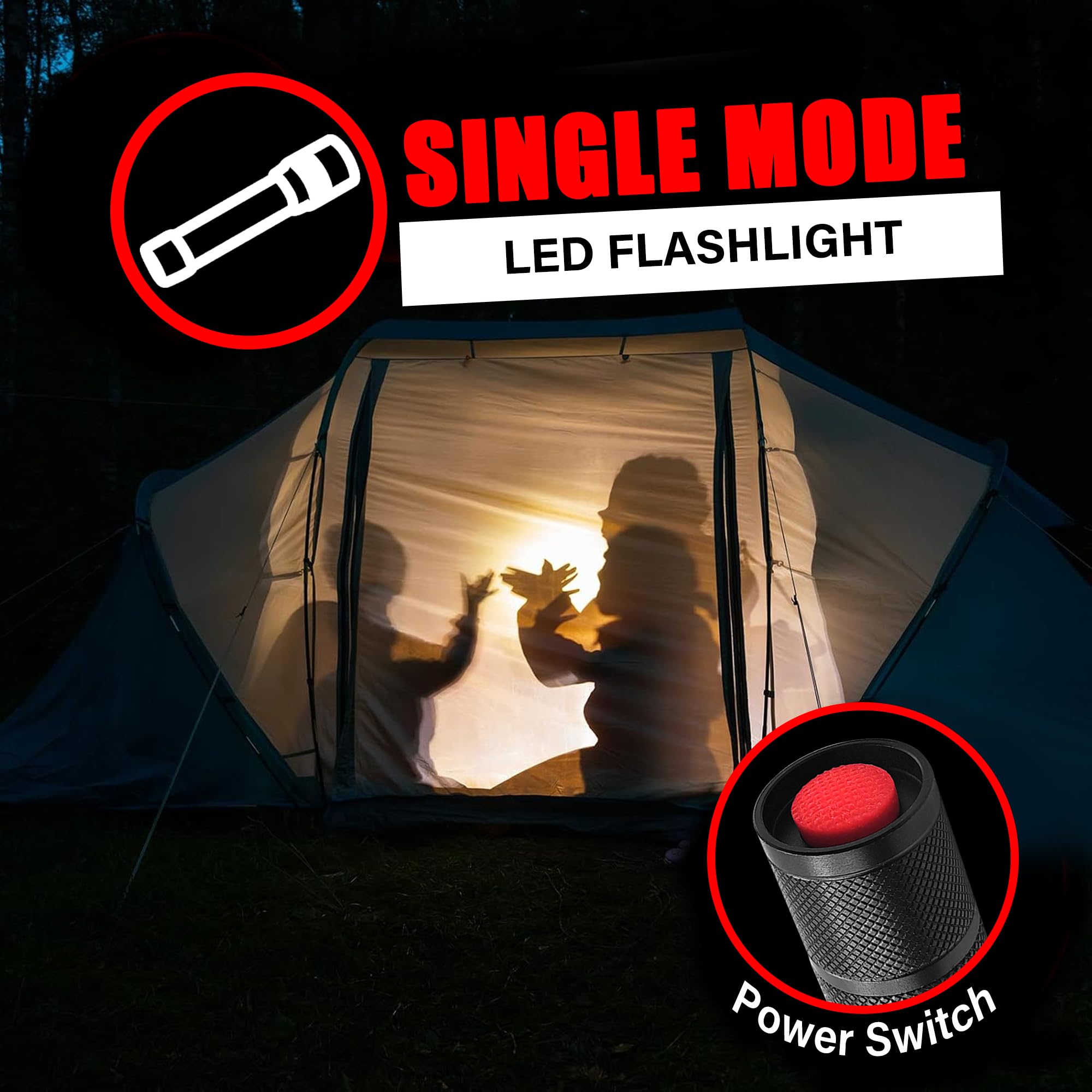 Bright LED Tactical Flashlight - 1000 Lumen Zoomable Single Mode Mini Flashlight for EDC, Camping, Hiking & Emergency Survival Gear | Compact & Durable