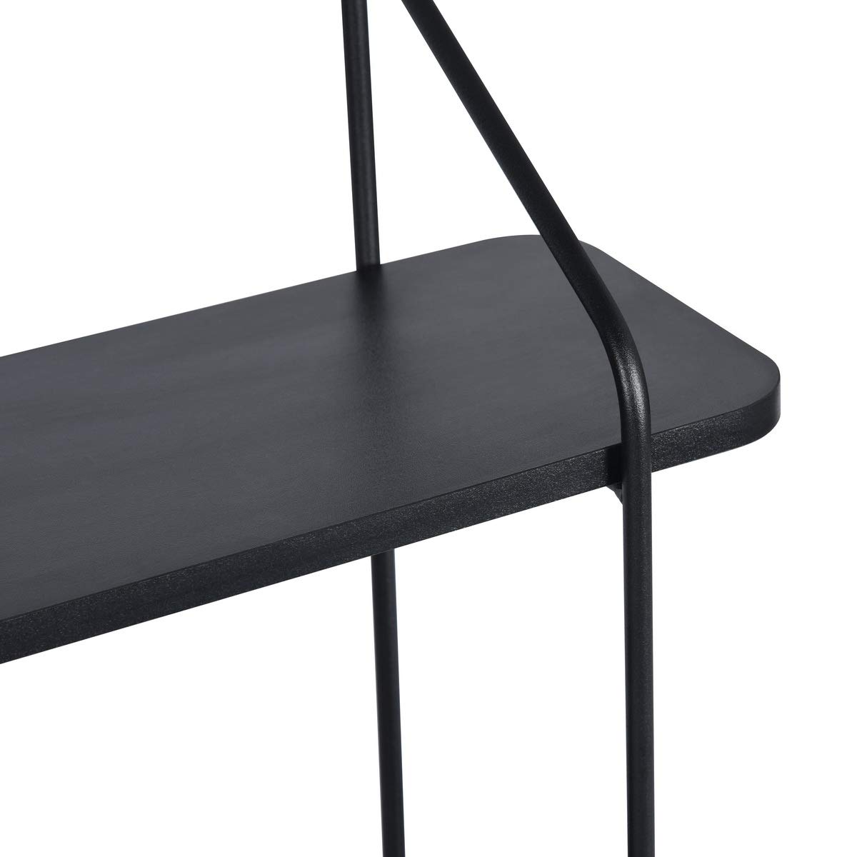 Beyamis 2-Tier Wall Shelf - 31.5x28.3in Black Storage Rack for Home & Office