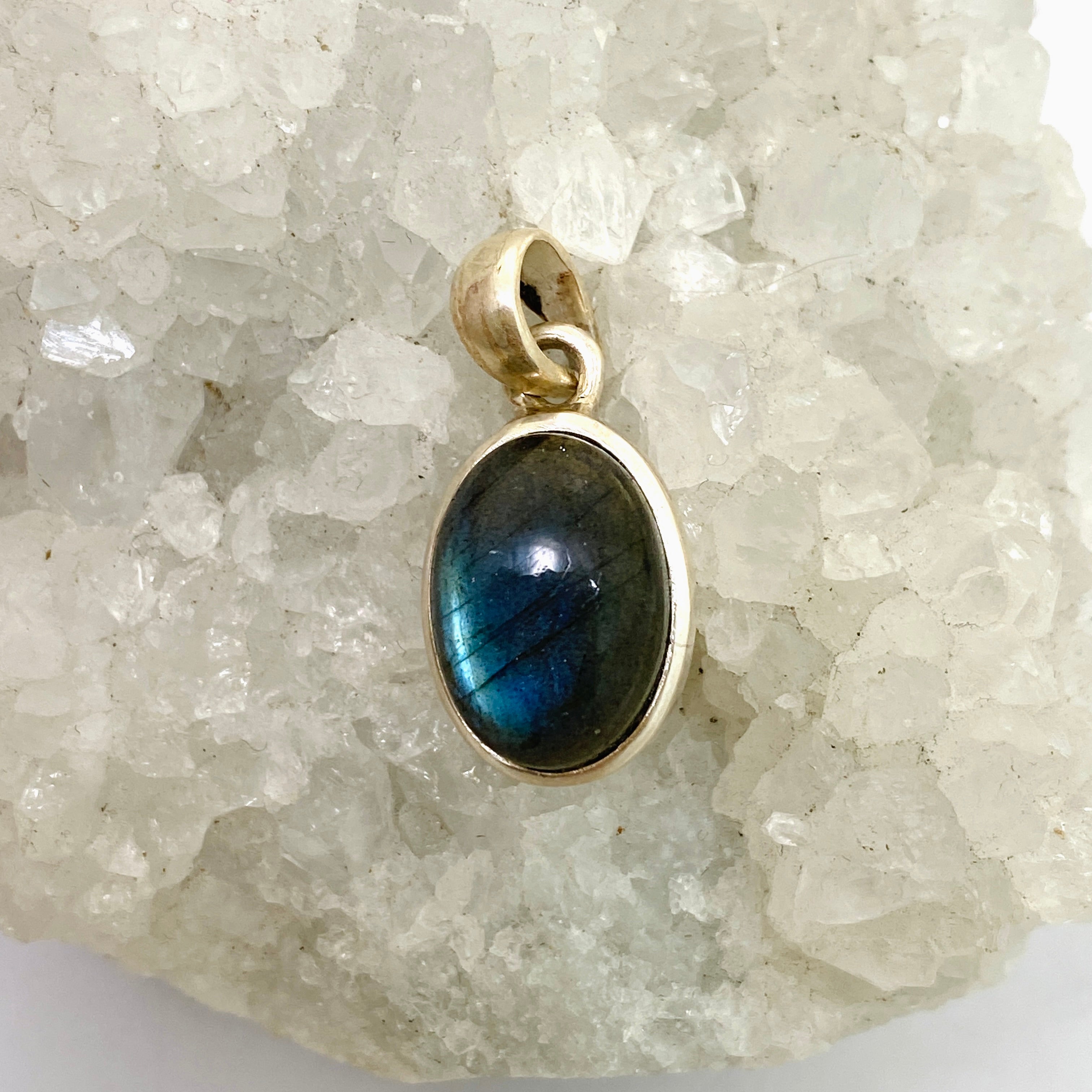 Natural Labradorite Oval Cabochon Pendant - Handmade Silver Jewelry PPGJ1046 for Women, Gift for Her, Spiritual Healing & Energy Protection | Perfect for Meditation, Yoga & Everyday Wear