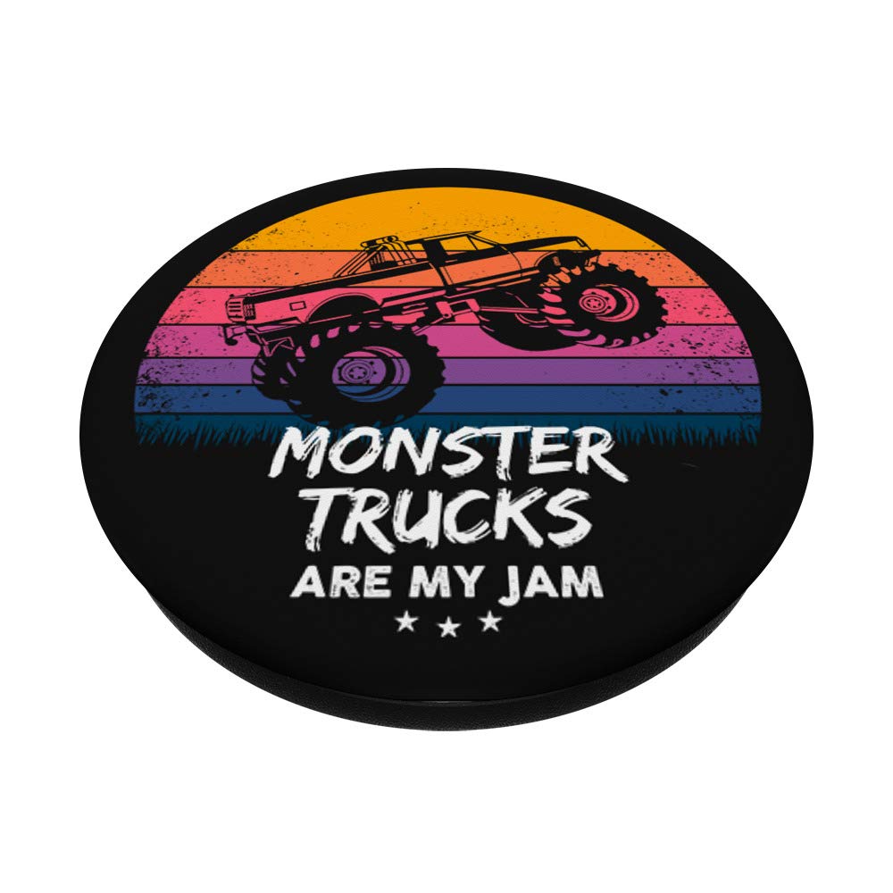Vintage Monster Truck Retro Sunset PopSockets - Phone Grip & Stand for iPhone, Samsung, Tablets | Perfect for Car Lovers & Road Trips