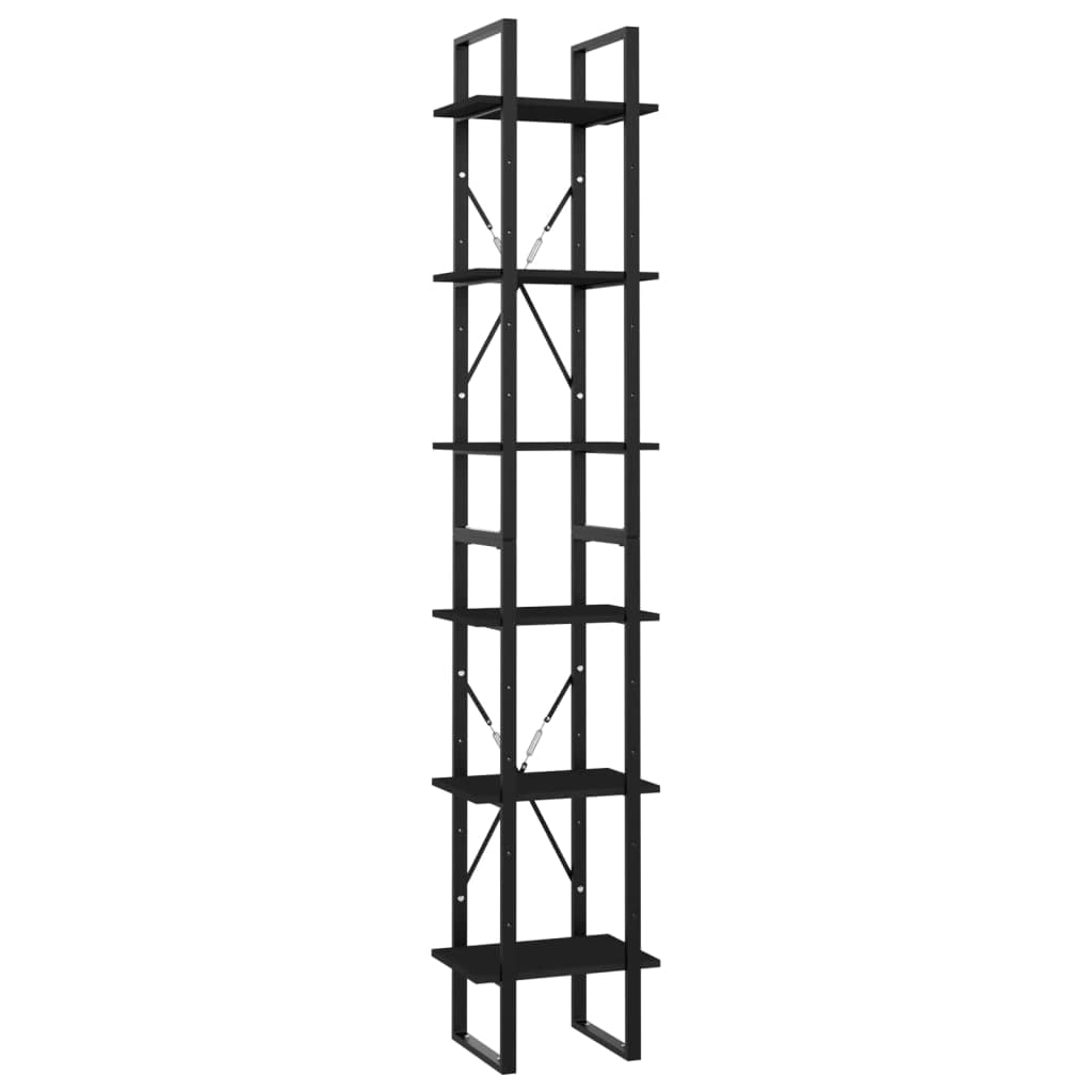 6-Tier Bookcase Storage Cabinet - Multipurpose Bookshelf & Display Shelf for Living Room, Bedroom, Office - 15.7