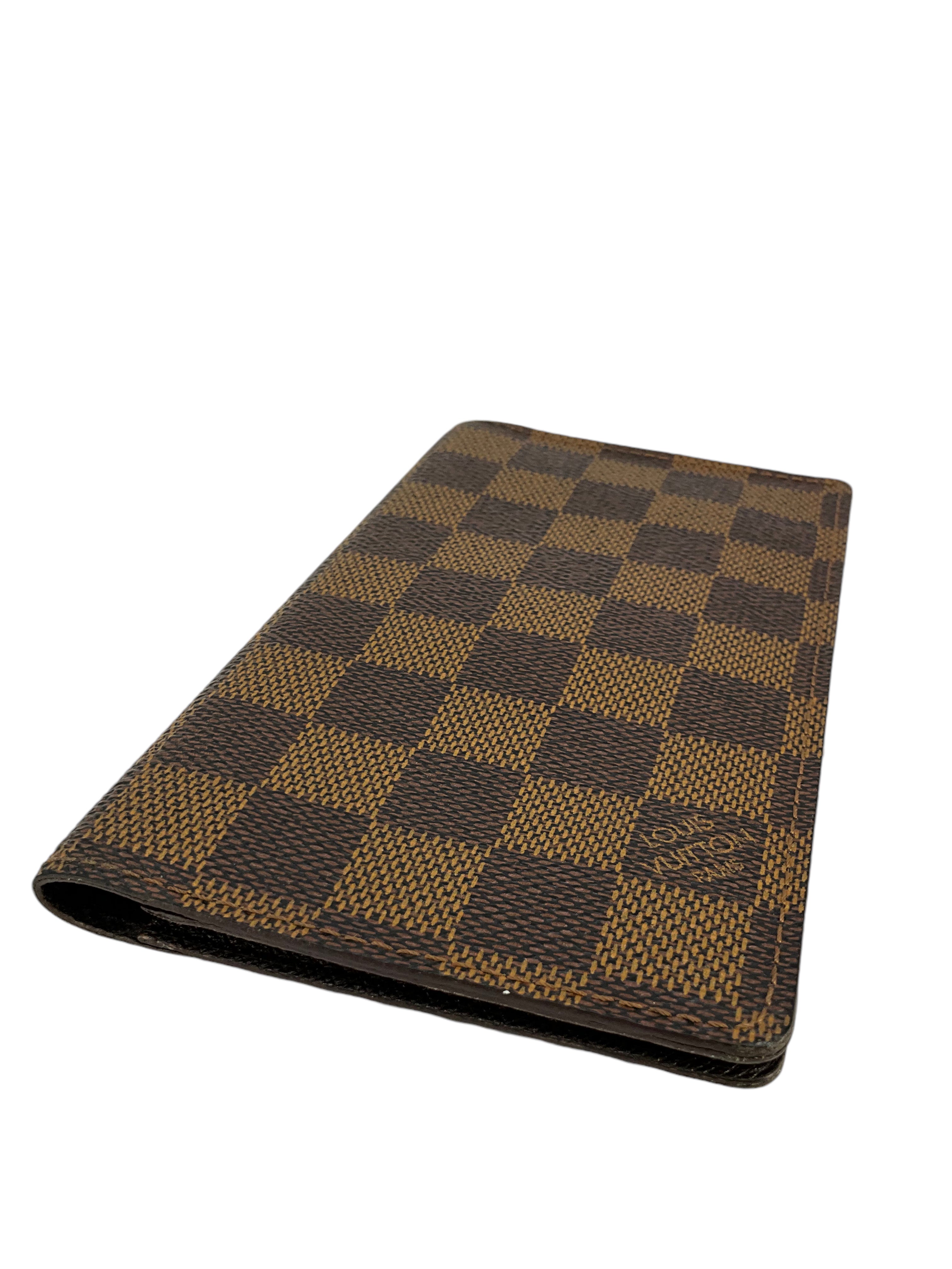 Louis Vuitton Damier Ebene Canvas Bi-Fold Checkbook Wallet - Luxury Leather Card Holder for Men & Women - Perfect for Business, Travel and Everyday Use