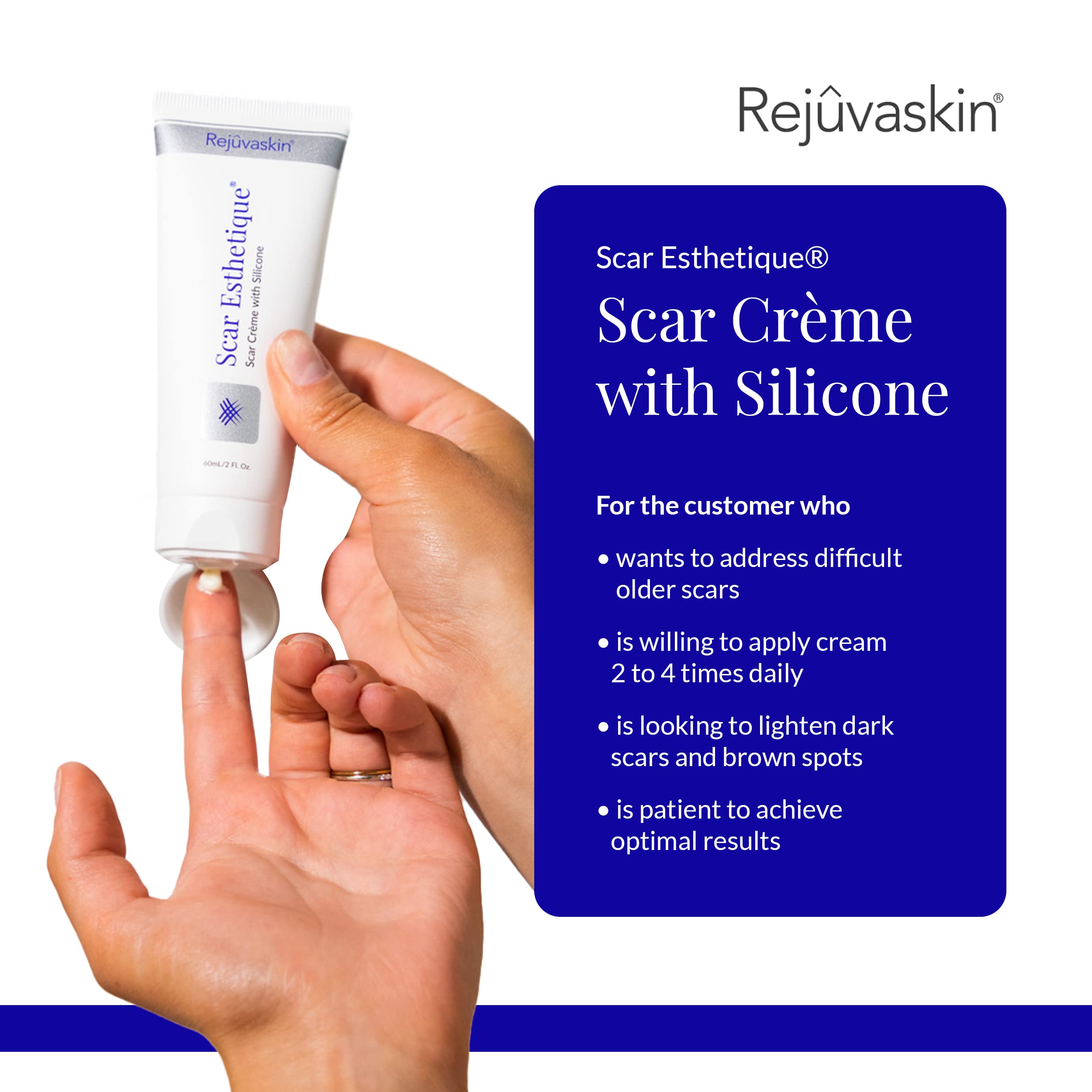 Rejuvaskin Scar Esthetique Scar Cream with Silicone - Reduces Surgical Scars, Burns, Stretch Marks, Keloids & Acne Scars - 30ml - Post-Surgery Recovery & Skin Care Treatment for Smooth & Healthy Skin