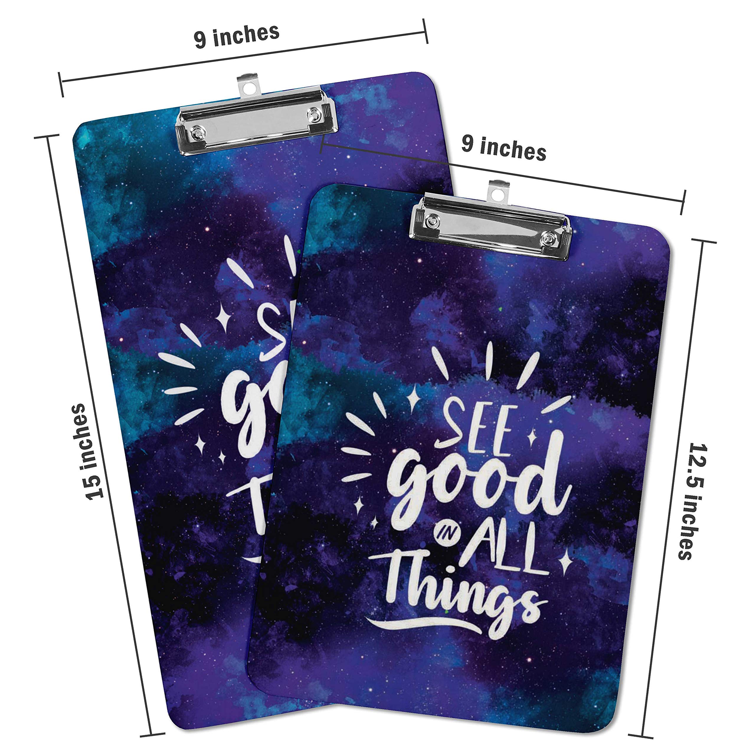 Double Sided Dry Erase Clipboard 9x15 - Free Marker & Duster for Office & School
