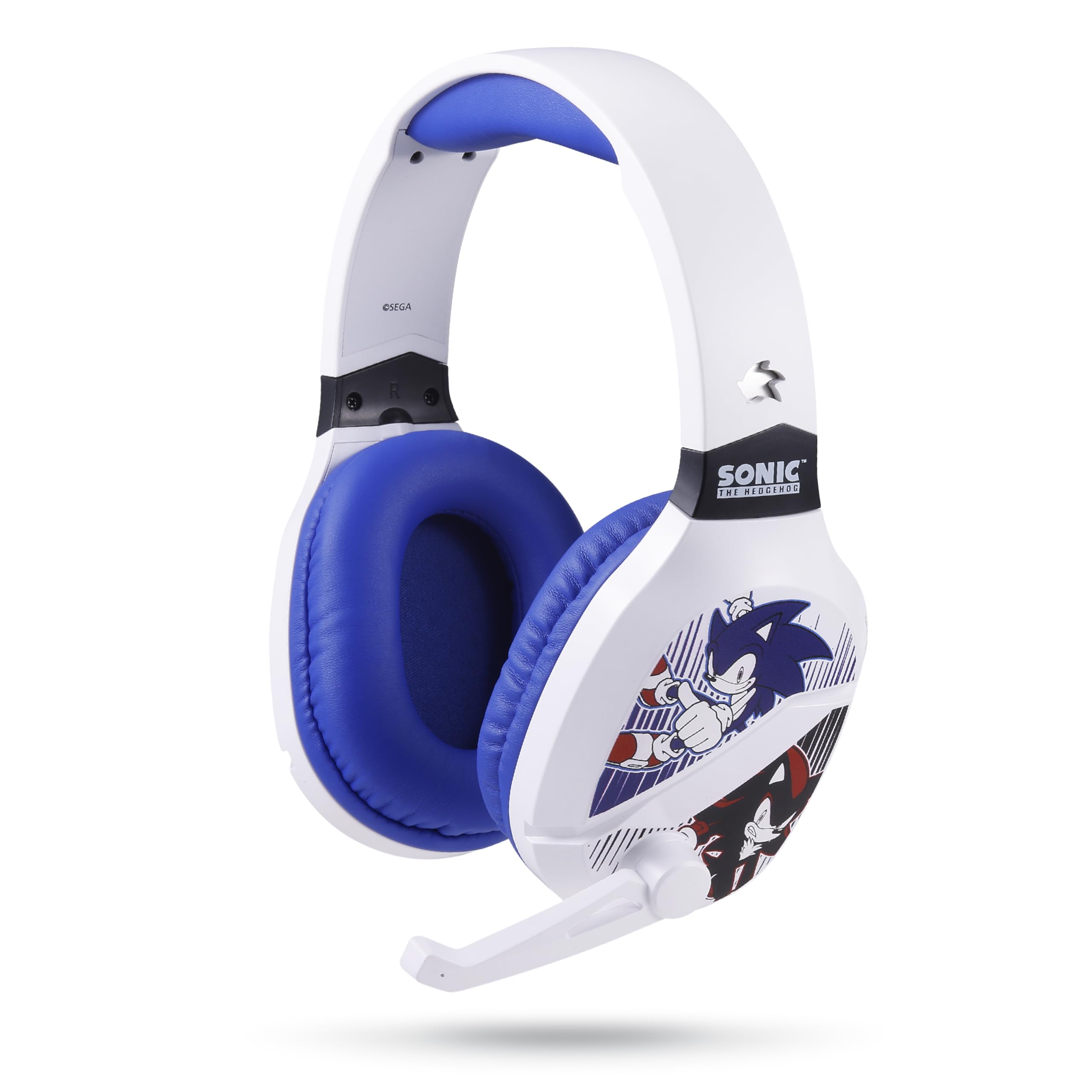 Vivitar Sonic The Hedgehog Wireless Bluetooth Gaming Headset with Low Latency, Comfortable Cushioned Ear Cups & Adjustable Boom Mic - Perfect for PC Gaming, Mobile Phones & Online Multiplayer Games