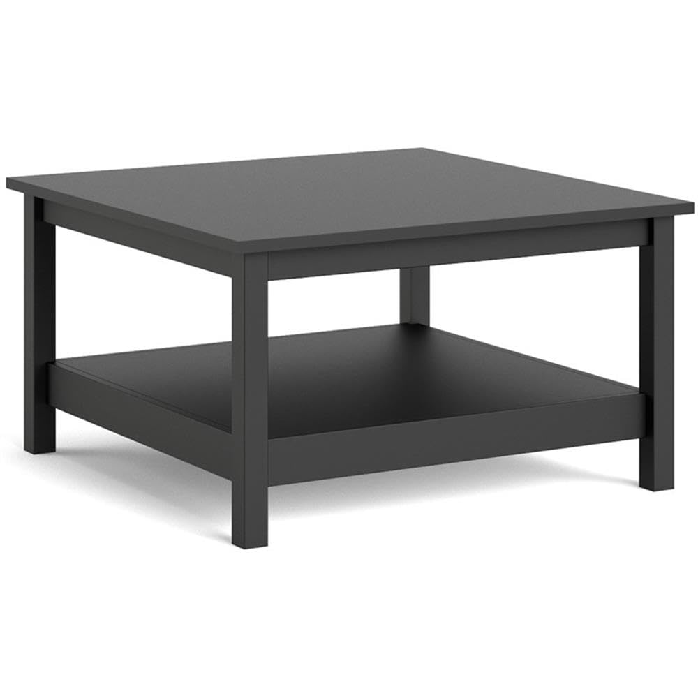 Pemberly Row Black Matte Coffee Table - Modern Living Room Furniture for Home Decor & Entertainment