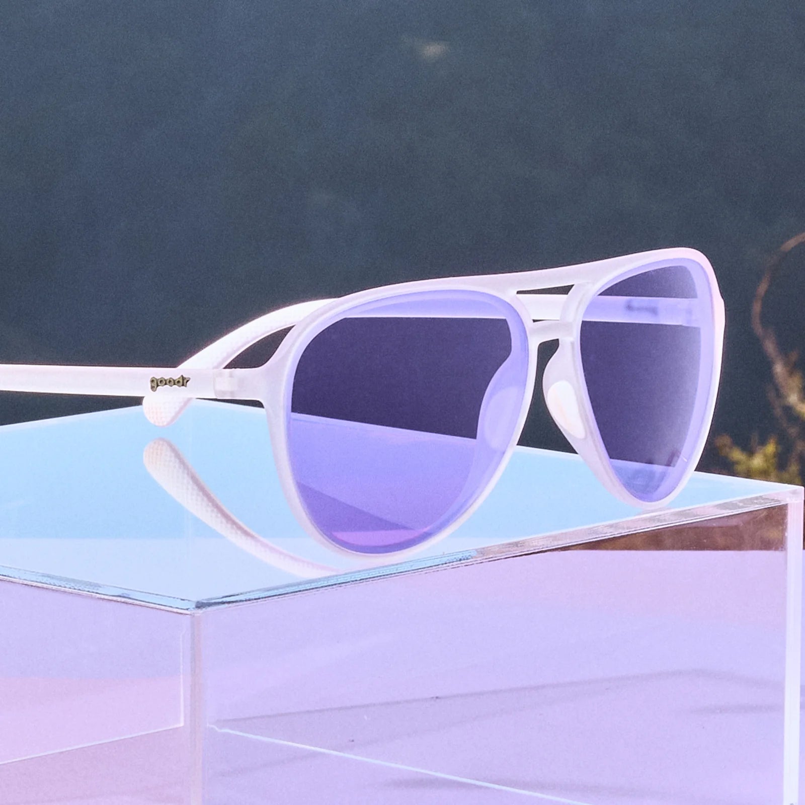 Goodr The Secret Amethyst Tryst Sunglasses - Stylish UV Protection Polarized Shades for Running, Cycling & Outdoor Activities