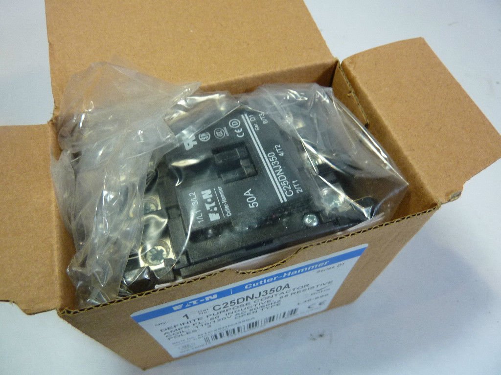 Cutler Hammer C25DNJ350A 3-Pole 50 Amp 120V AC Contactor - Ideal for HVAC Systems, Industrial Machinery & Electrical Panels
