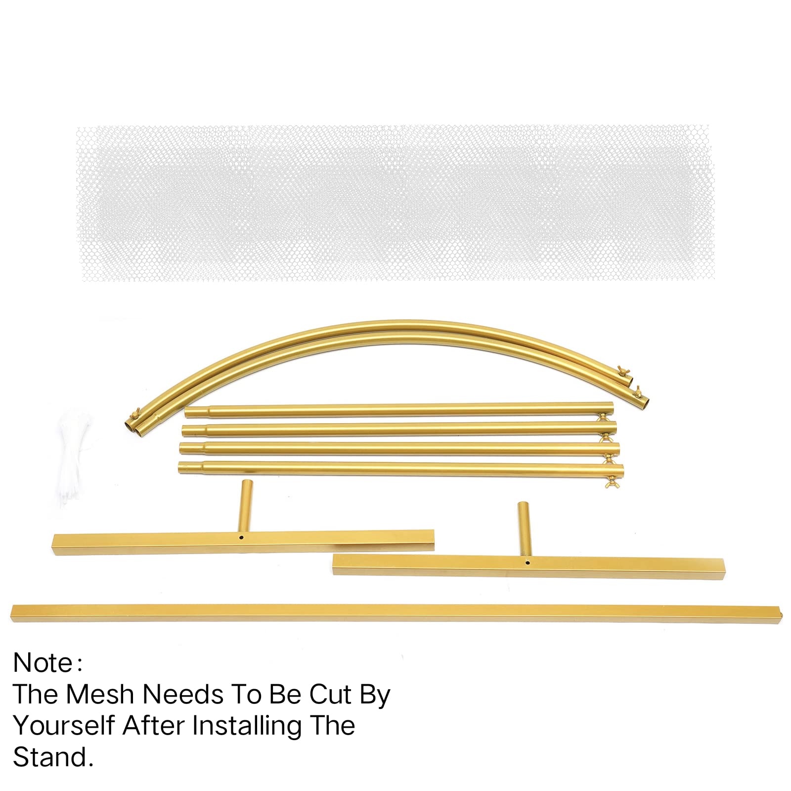 Elegant Gold Metal Wedding Arch Stand - Large Mesh Grid Backdrop Frame for Bridal Party, Garden Ceremony & Event Decor | Perfect for Outdoor Weddings, Photo Booths & Party Backgrounds