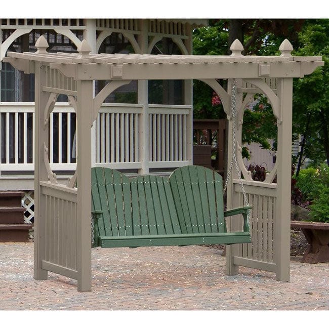 LuxCraft 5ft Adirondack Arbor Swing Set - Outdoor Wooden Garden Bench for Patio, Backyard & Lawn Relaxation