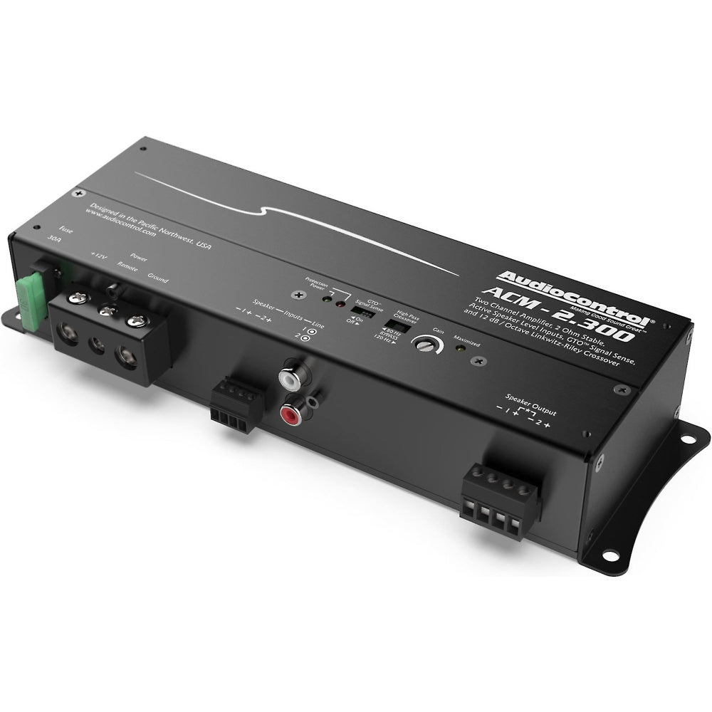 AudioControl ACM2.300 300W RMS 2-Channel Class D Car Amplifier - 2 Ohm Stable, High Power for Car Audio Systems | Perfect for Car Stereo Upgrades & Bass Enhancement