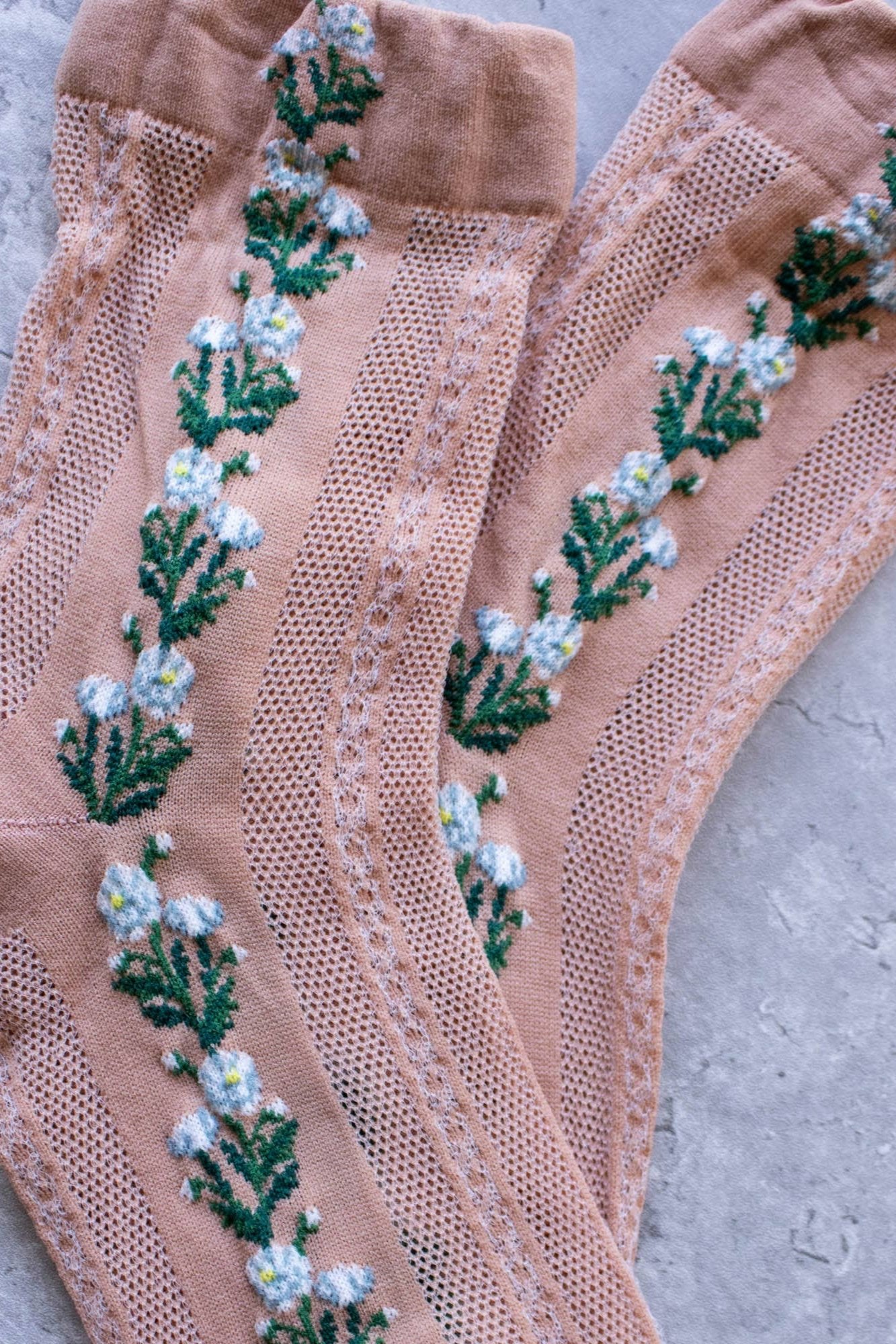 Floral Mesh Socks for Women - Breathable Canyon Rose Pattern Ankle Socks | Perfect for Spring Outfits, Yoga, and Casual Wear