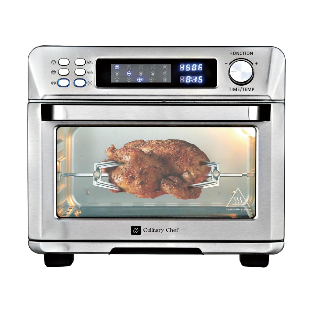 CAFO109-SS 27-Quart Digital Air Fryer Oven with Stainless Steel Finish - Large 27qt Capacity for Healthy Frying, Baking & Roasting - Perfect for Family Dinners, Parties & Meal Prep