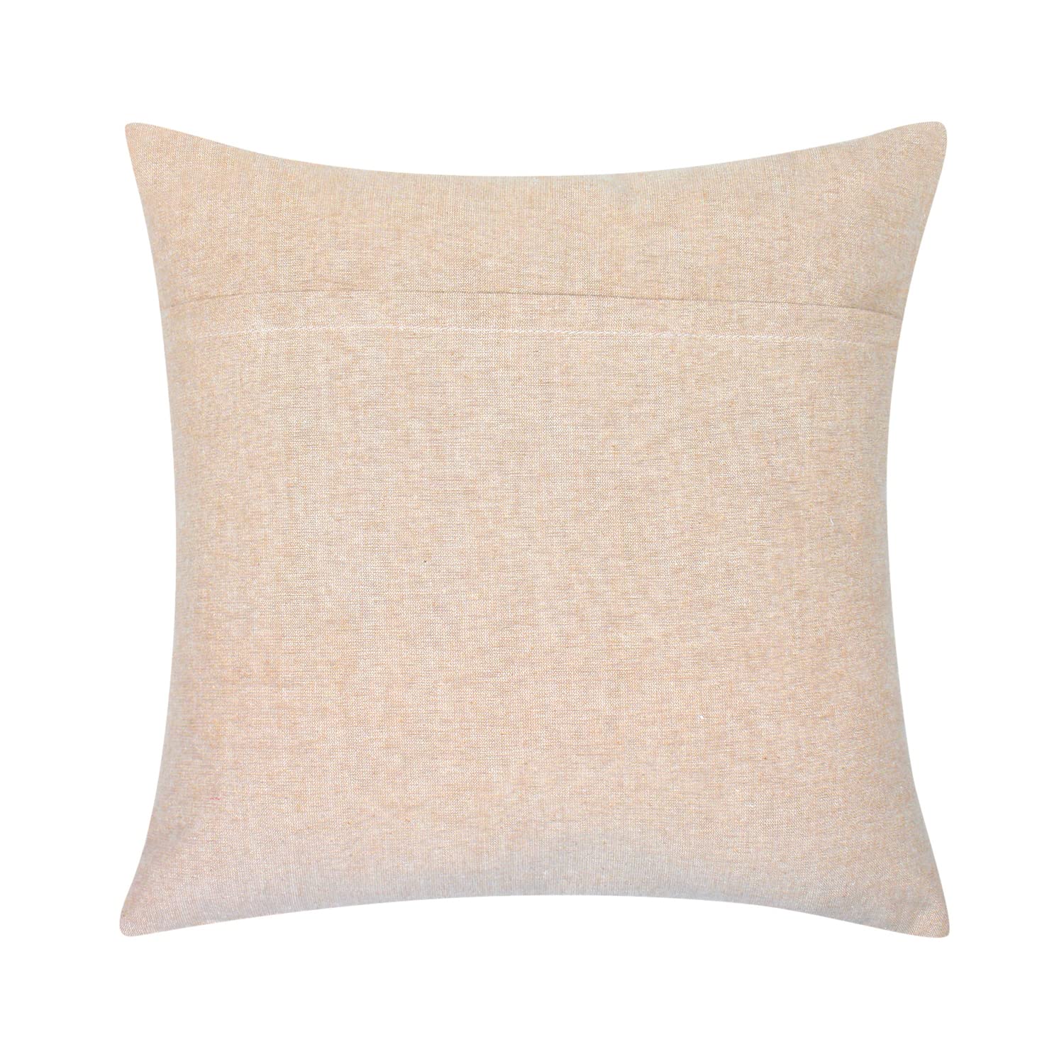 Artha Khaki Brown Linen Pillow Covers 16x16 Inches - Handmade Linen Throw Pillows & Cushion Covers for Sofa, Bed, Living Room Decor - Breathable & Stylish Home Accents