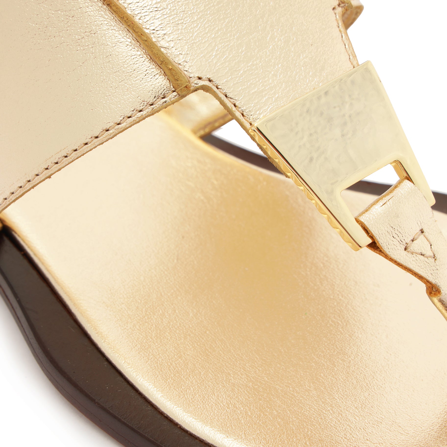 Salma Women's Metallic Leather Flat Sandals - Comfortable Summer Casual Shoes for Beach, Vacation and Daily Wear
