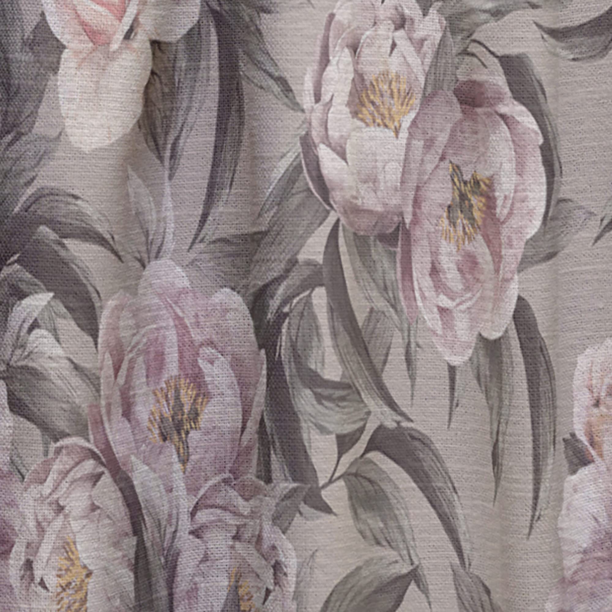 DesignQ Pink Pansies & Peonies Thermal Insulated Curtains - 52x120 Inch Single Panel Window Drapes for Bedroom & Living Room - Energy Saving, Blackout, Home Decor