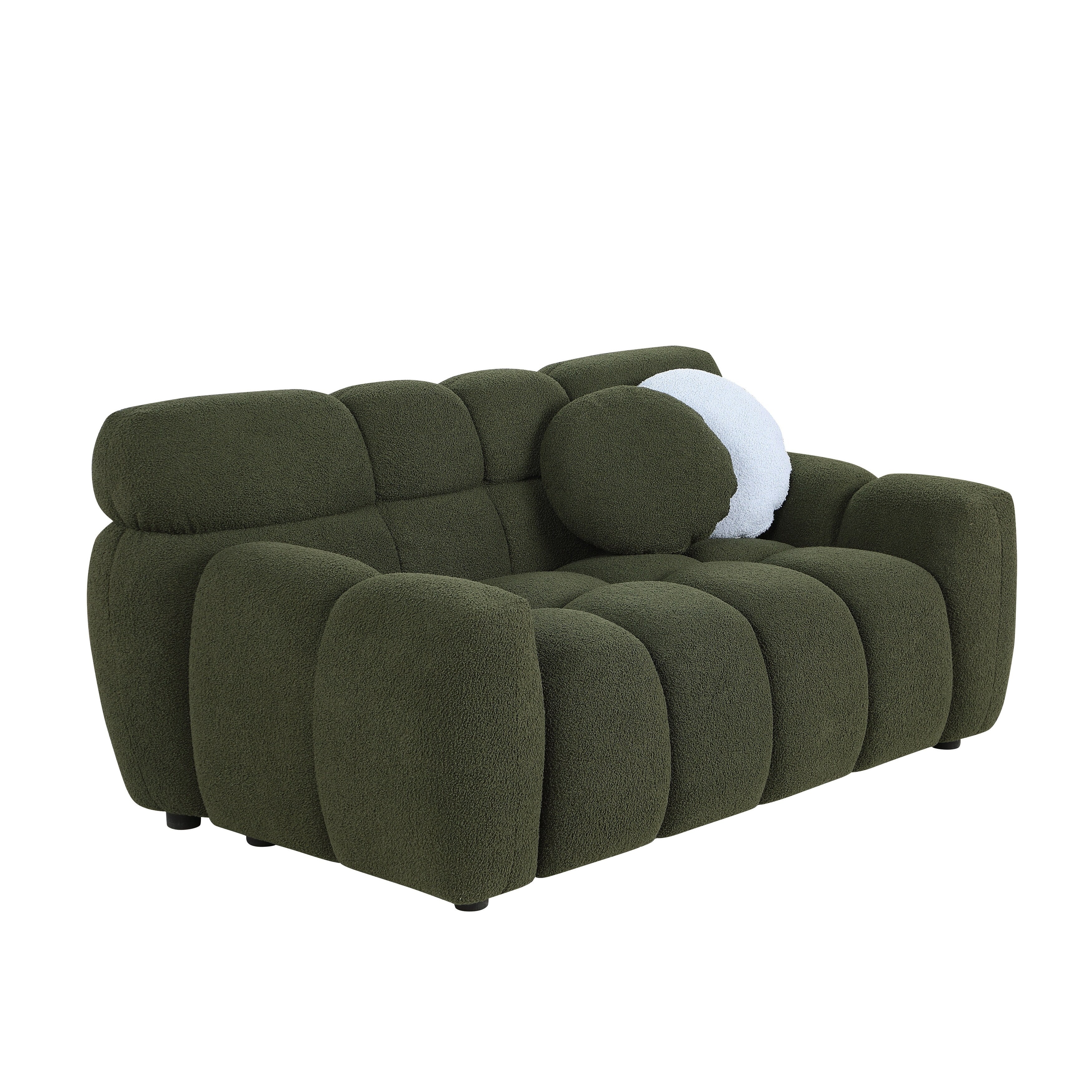 Luxury Beige Boucle 3-Seater Sofa - Marshmallow Cloud Design with Ultra Plush Cushions for Small Living Rooms & Apartments | Perfect for Cozy Movie Nights & Modern Home Decor