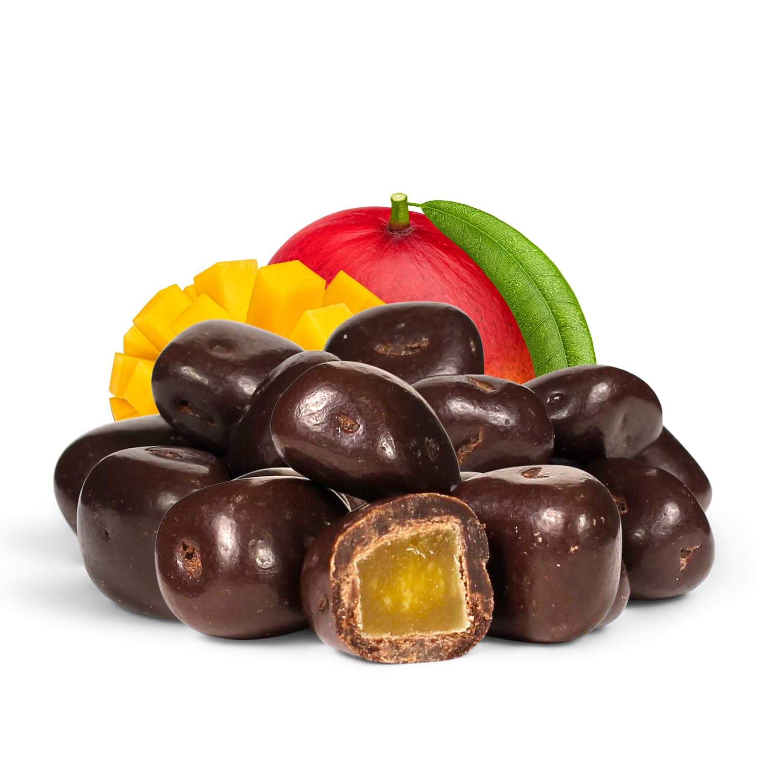 Premium Dark Chocolate Covered Dried Mango Slices - 60oz Bulk Gourmet Vegan Snacks | Dairy-Free, Kosher Certified | Perfect for Office Snacks, Gift Baskets & Healthy Desserts