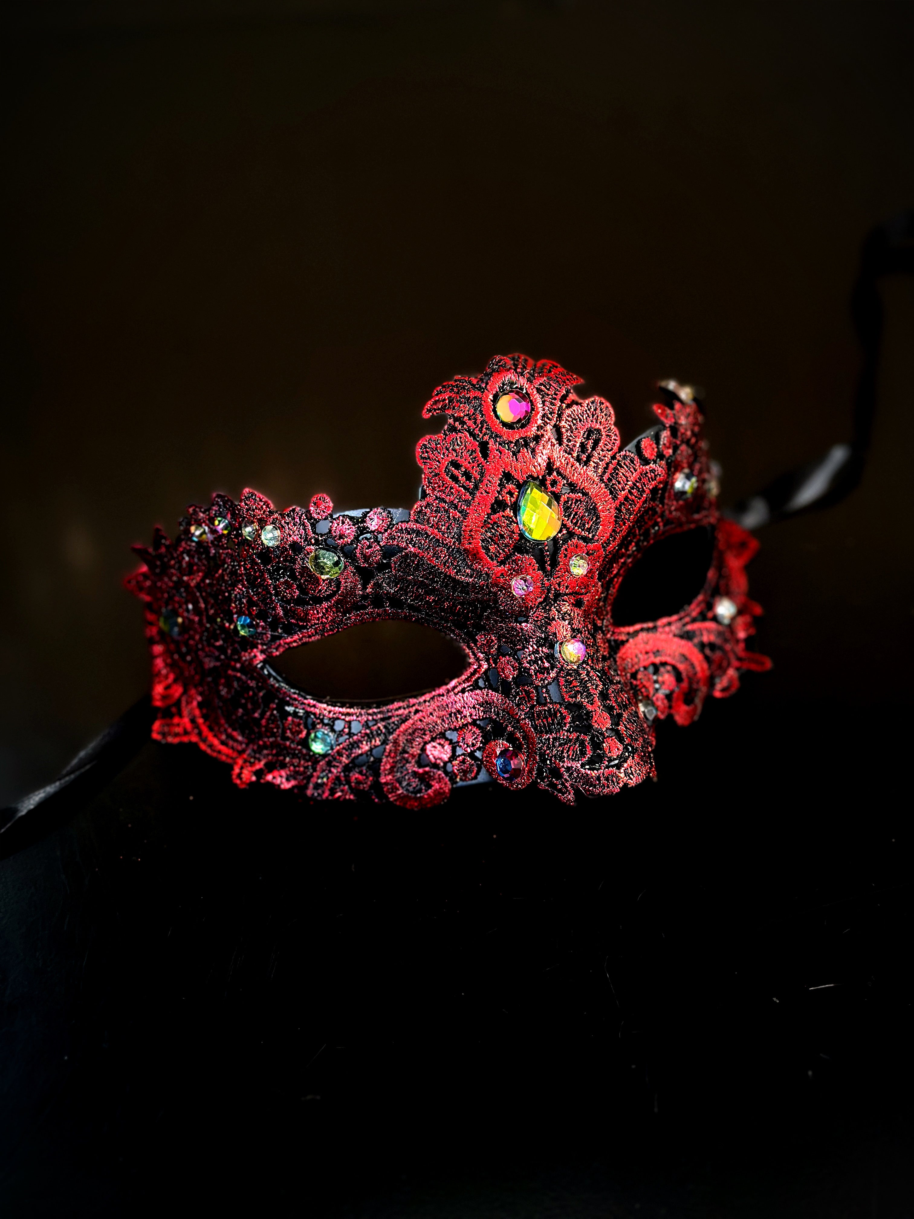 Elegant Brocade Face Mask - Dark Red Vintage Floral Pattern, Breathable & Comfortable for Daily Wear, Parties, and Special Occasions