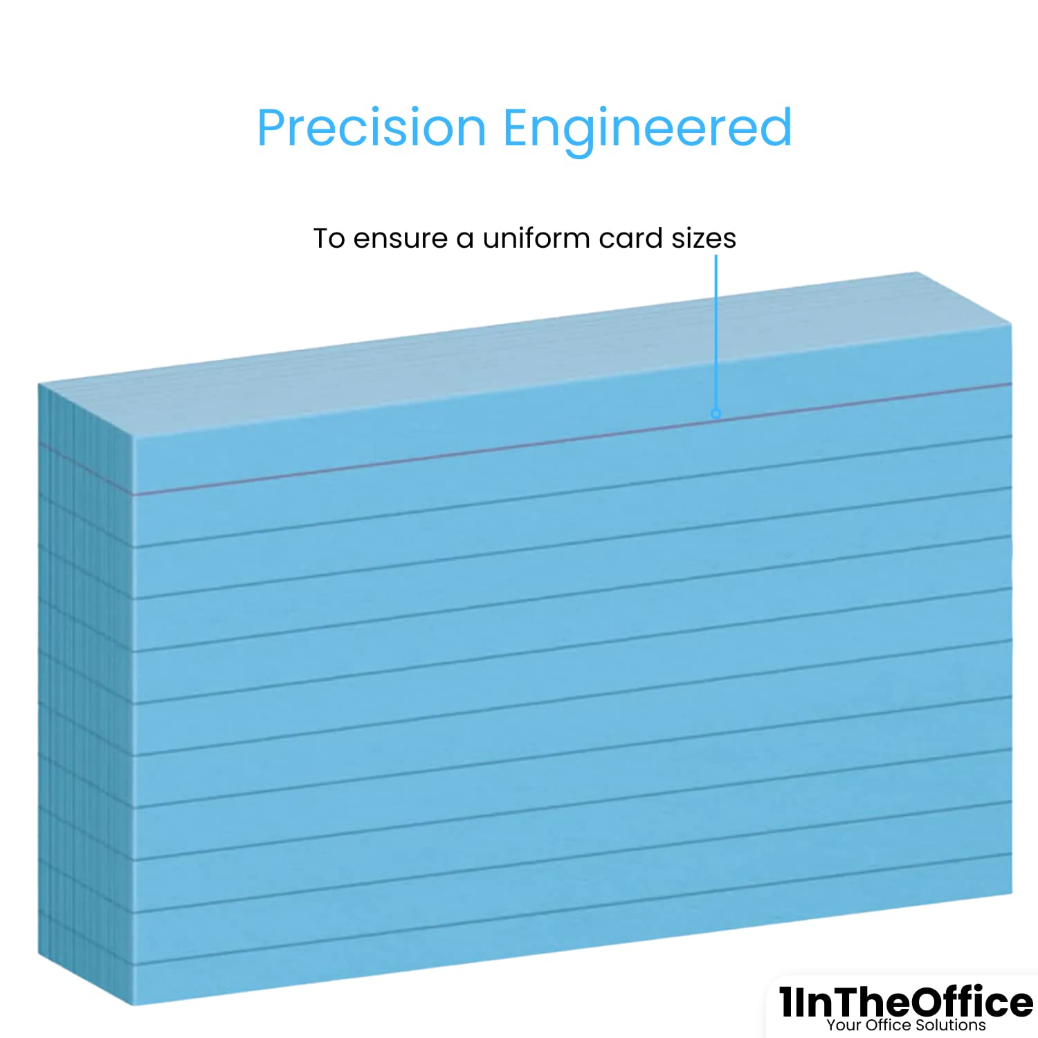 1InTheOffice Blue Index Cards 3x5 Inches, Ruled Colored Note Cards for Study, Office & Organization - 400 Pack - Perfect for Flashcards, Memos & Project Planning
