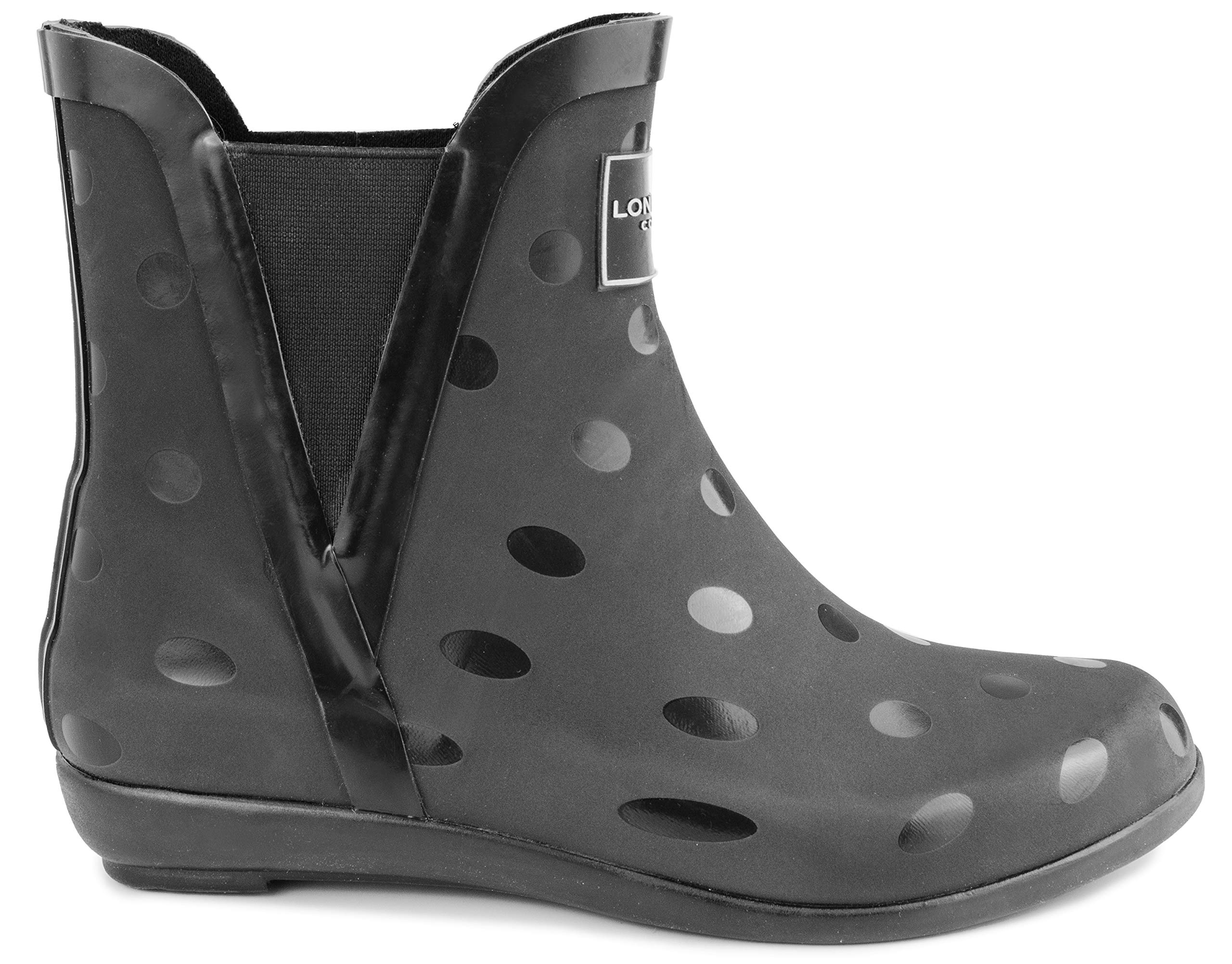 LONDON FOG Women's Waterproof Rain Boots - Stylish Mid-Calf Rubber Rain Boots for Women, Comfortable & Slip-Resistant, Perfect for Gardening, Walking Dogs & Rainy Day Outfits