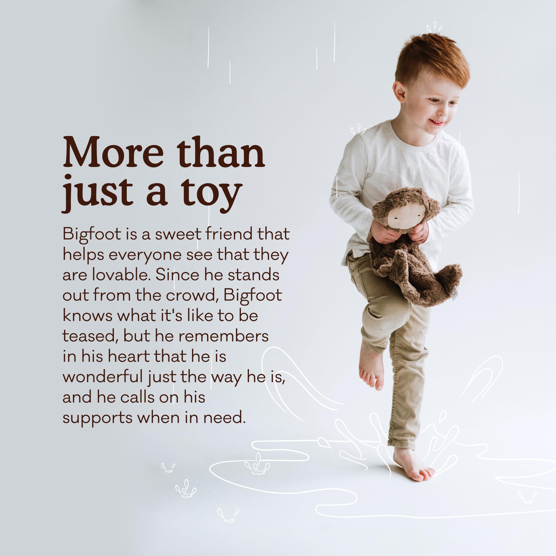 Slumberkins Bigfoot Snuggler Plush Toy & 2 Board Books Set for Kids Ages 0+ | Soft Cuddly Stuffed Animal & Storybooks to Boost Self-Esteem & Emotional Learning | Perfect for Bedtime, Playtime & Building Positive Relationships