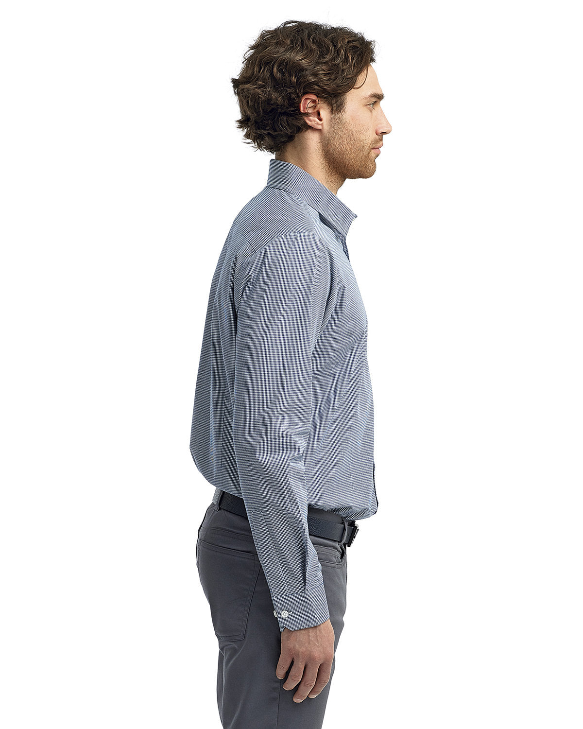 Reprime RP220 Men's Microcheck Gingham Long Sleeve Cotton Shirt - Artisan Collection | Casual & Formal Wear for Office, Date Night & Special Occasions