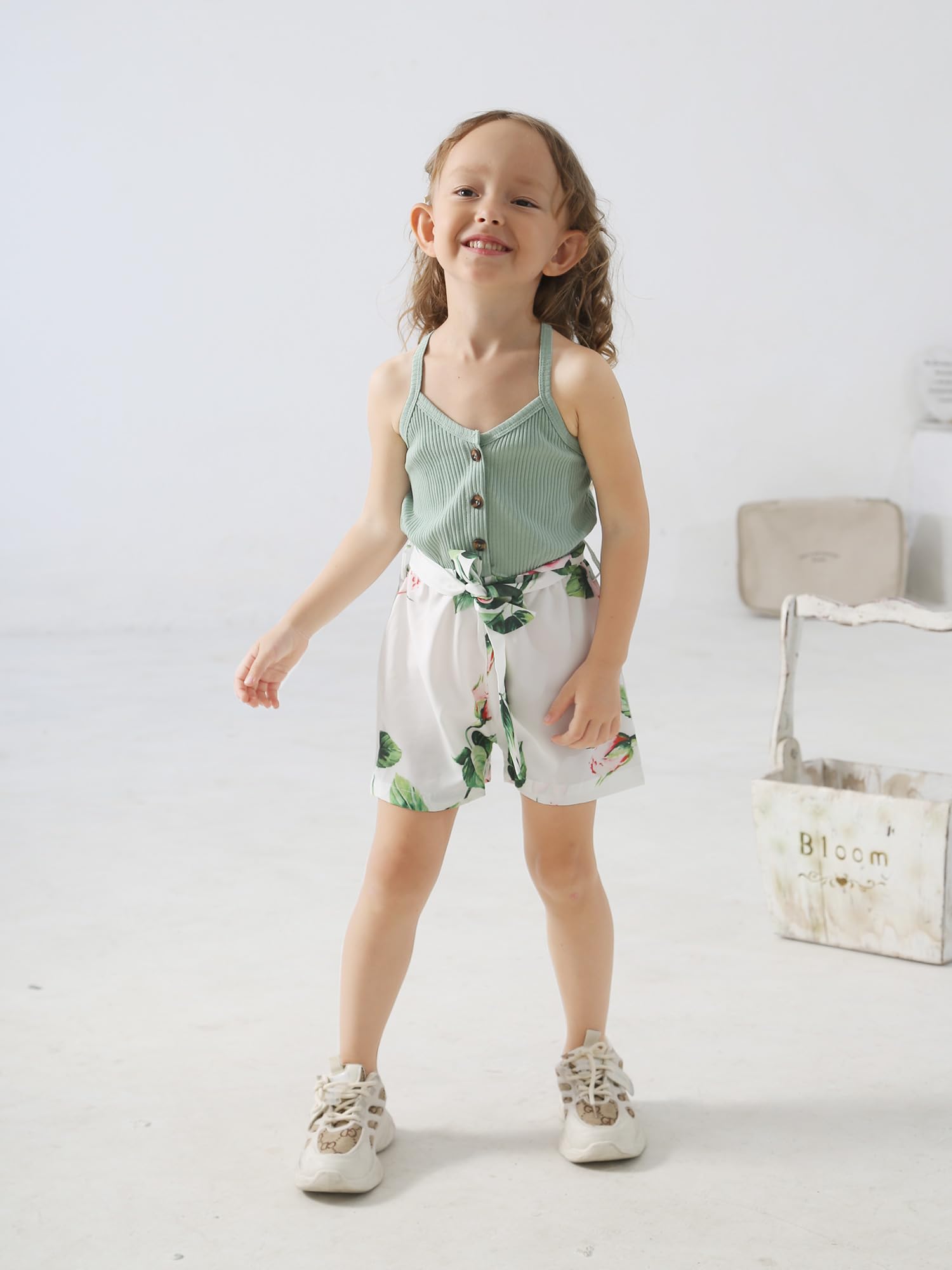 Adorable Floral Toddler Baby Girl Romper - Summer Sling Jumpsuit & Playsuit One-Piece Outfit | Perfect for Playdates, Beach Trips & Family Photos