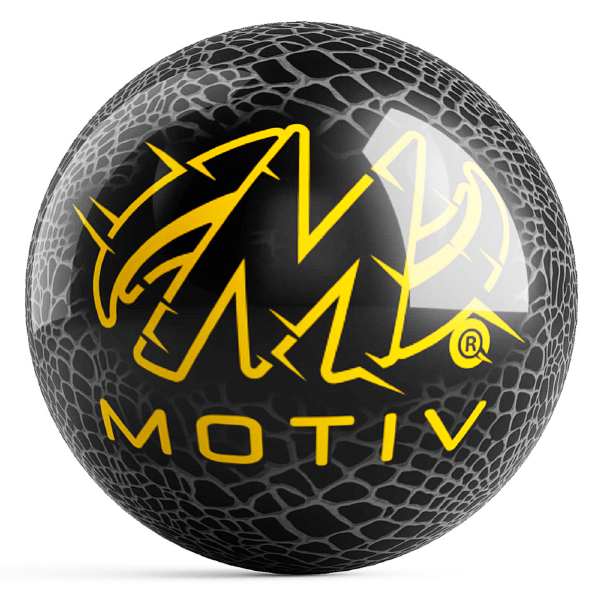 Motiv Venom Spare Black/Gold Bowling Ball - High Performance Reactive Resin for Strikes & Spares | Perfect for League Play & Tournament Competition