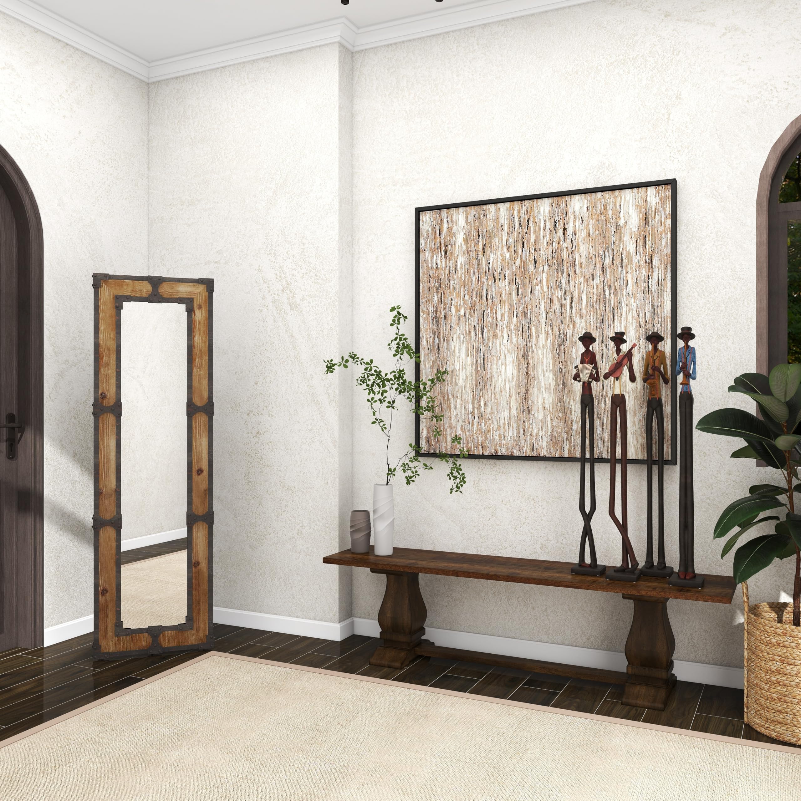 Deco 79 Full Length Wooden Floor Mirror - 21