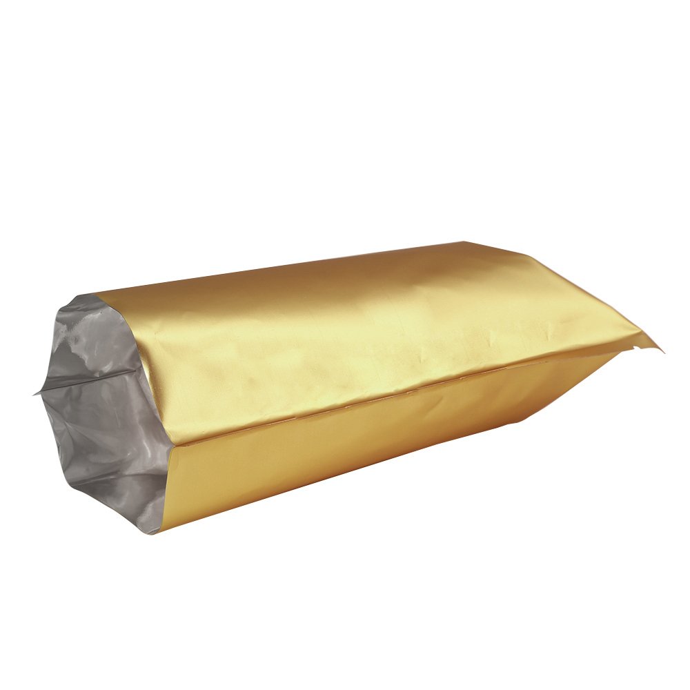Premium Gold Mylar Foil Bags - 100 Pack (10cm x 15cm) | Resealable Food Storage Bags for Snacks, Coffee, Tea & Dry Goods | Airtight, Moisture-Proof & Freshness Protection | Perfect for Home, Kitchen & Pantry Organization