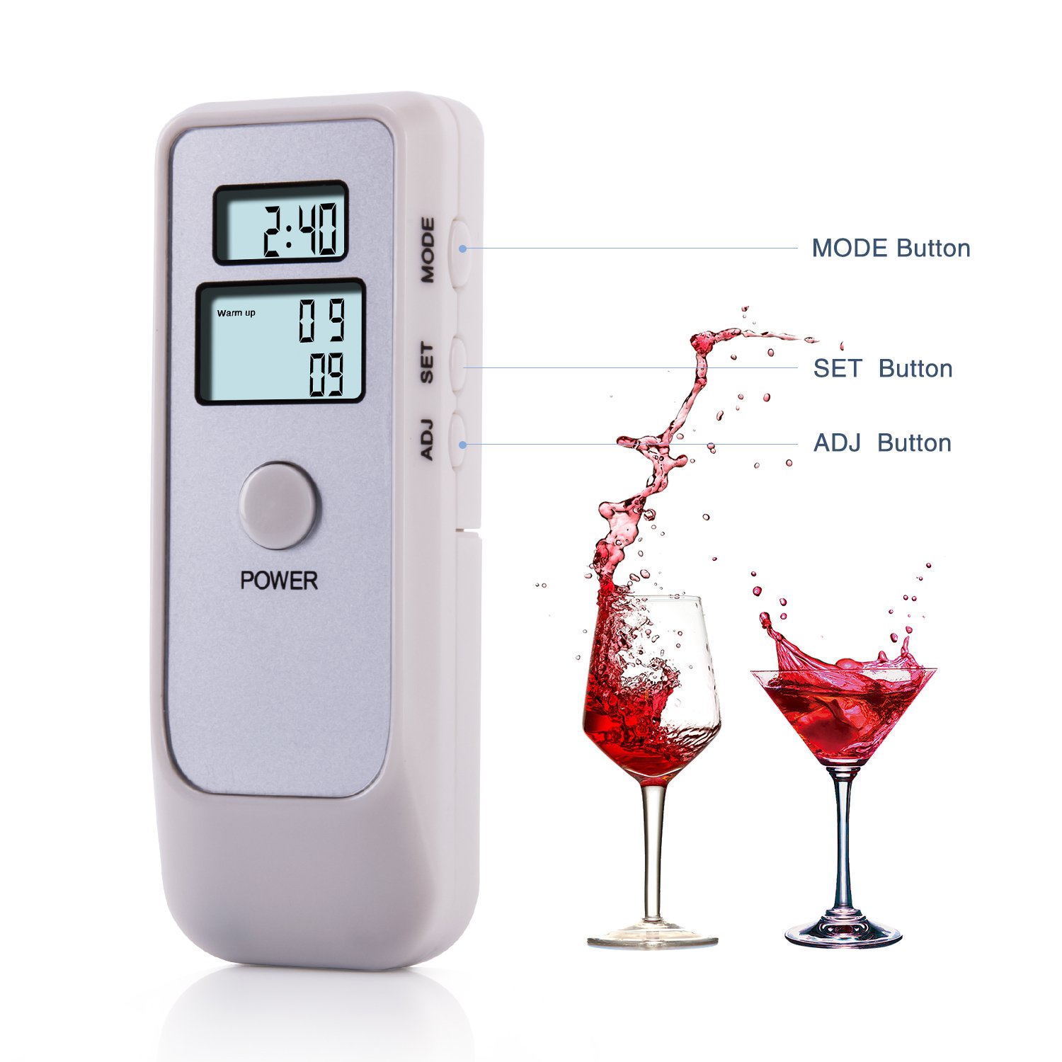 Professional Digital Breathalyzer - Portable Alcohol Tester with LCD Screen & High Accuracy - Perfect for Home, Office, and Personal Safety Use