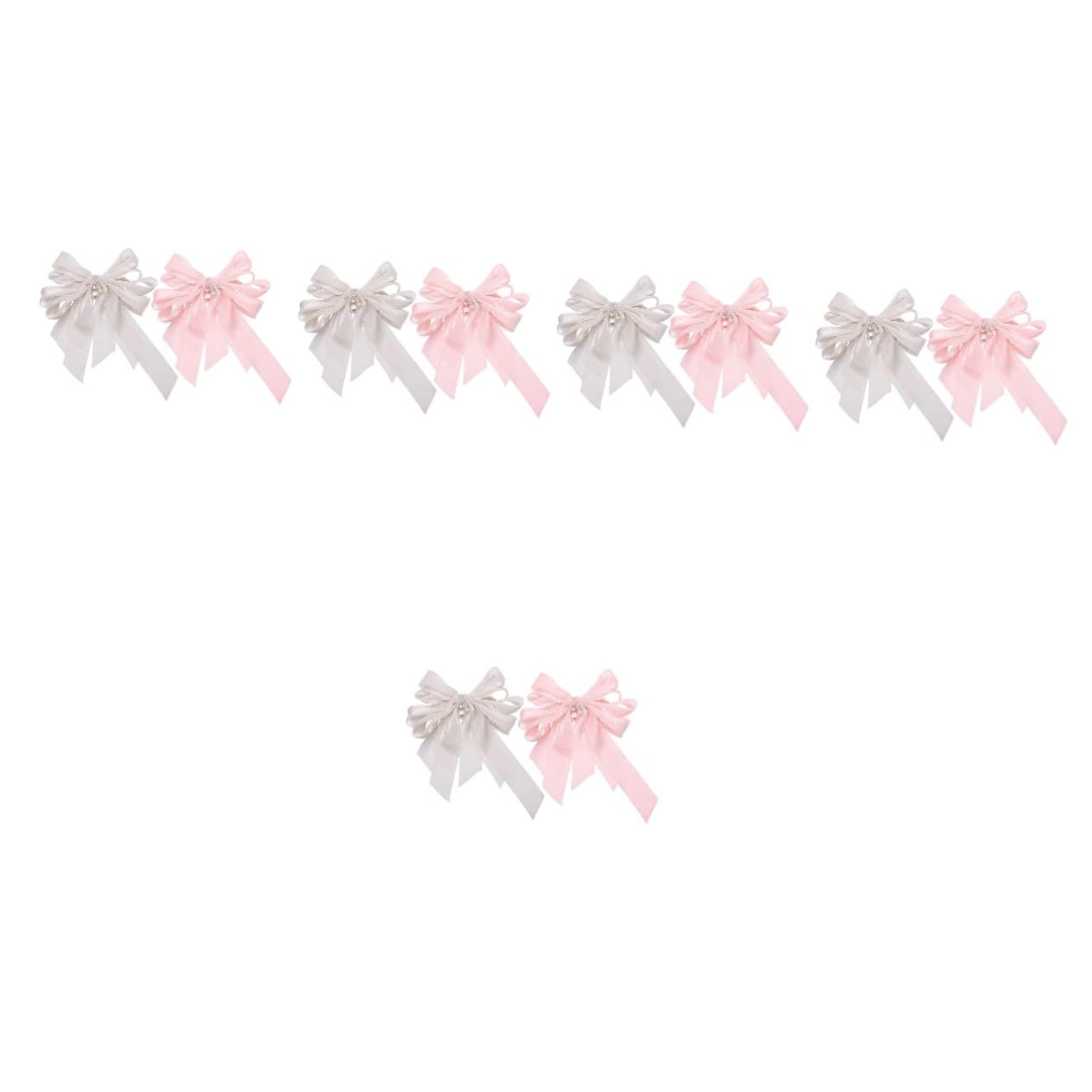 Lurrose 10 Pcs Elegant Pearl Hair Bows & Clips for Women & Girls - Korean Style Hair Accessories for Weddings, Parties & Everyday Use