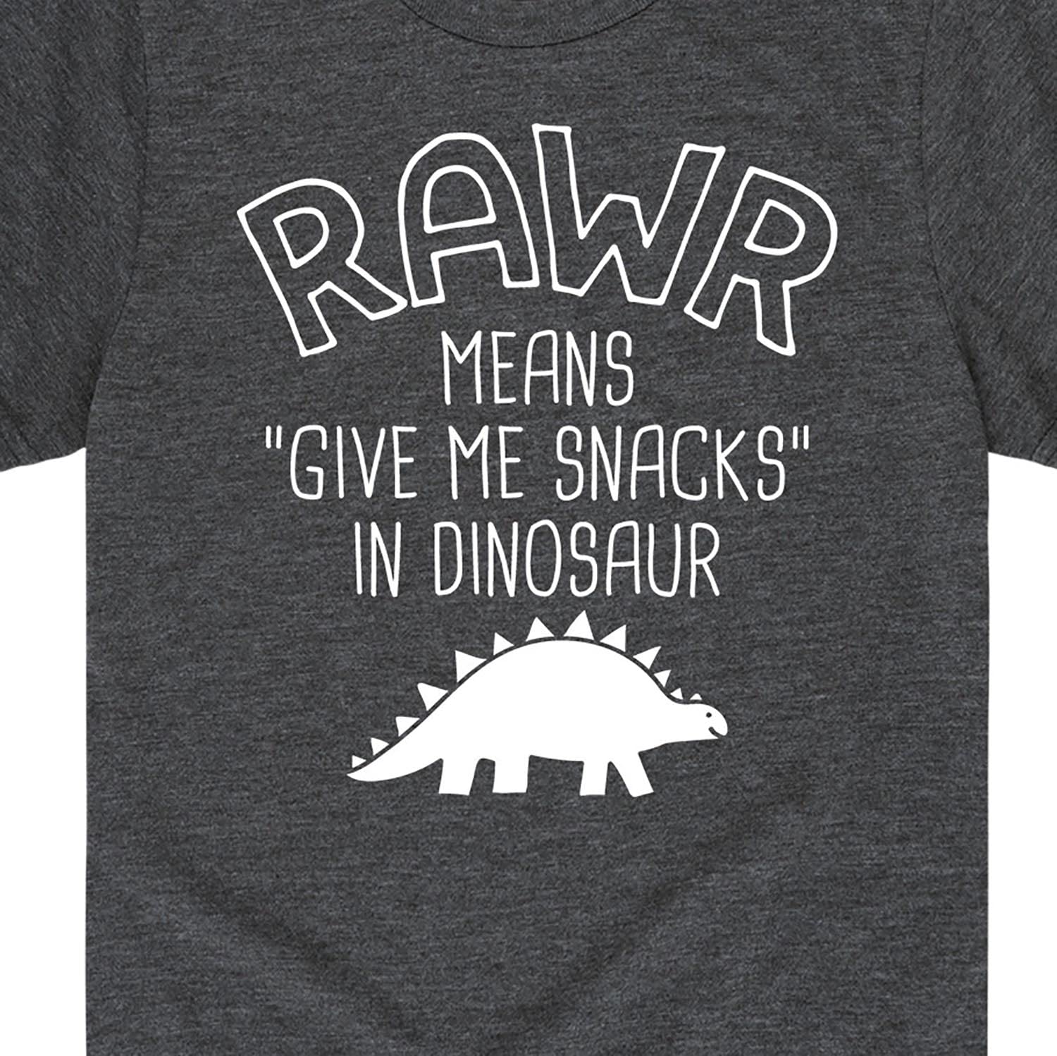 Rawr Means Give Me Snacks - Cute Dinosaur Graphic Toddler & Youth Short Sleeve T-Shirt - Perfect for Playdates, Birthday Parties & Everyday Fun