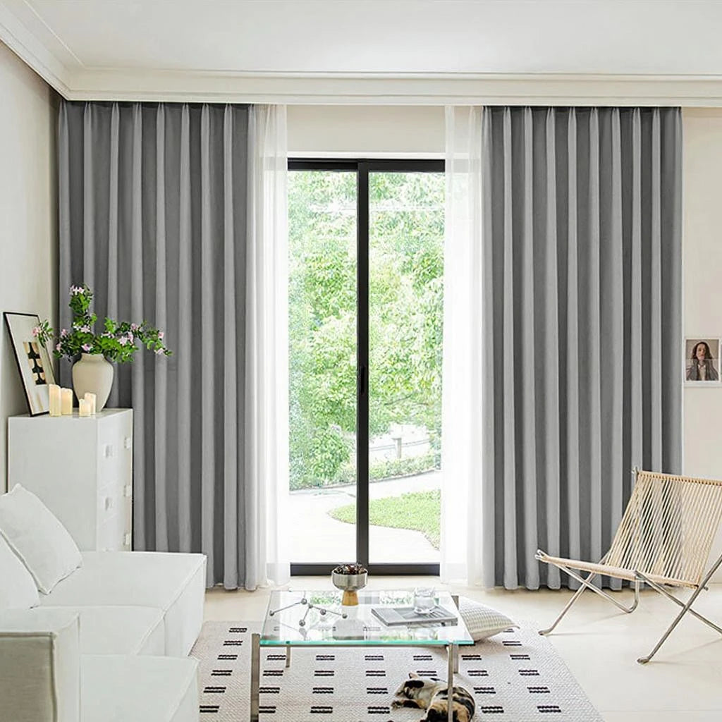 Blackout Soundproof Curtains - Thermal Insulated Custom Chenille Drapes for Bedroom, Living Room & Home Theater - Noise Reducing & Light Blocking Window Treatments