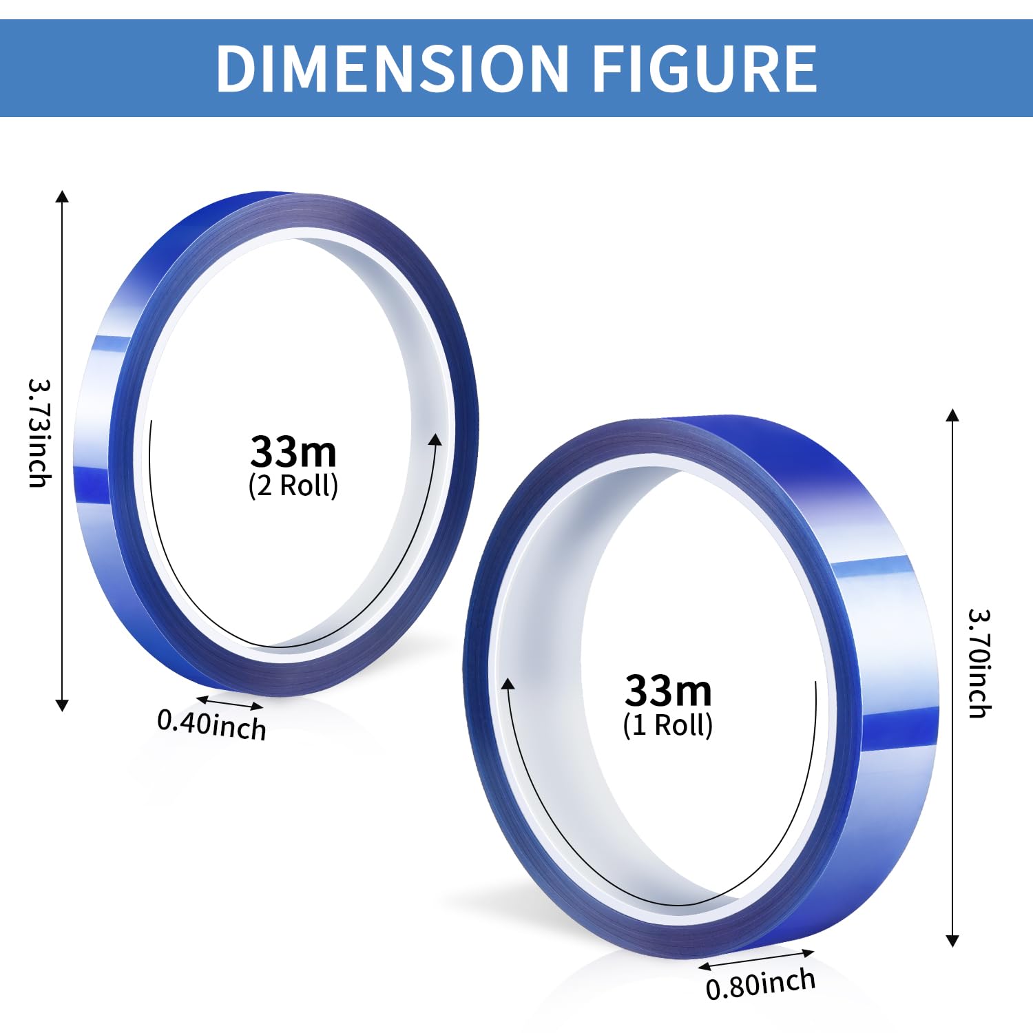 Heat Resistant Sublimation Transfer Tape - 10mm & 20mm x 33M (108FT) Adhesive Heat Tape for Vinyl Press, No Residue Left - Perfect for T-Shirts, Mugs, Tumblers & DIY Craft Projects